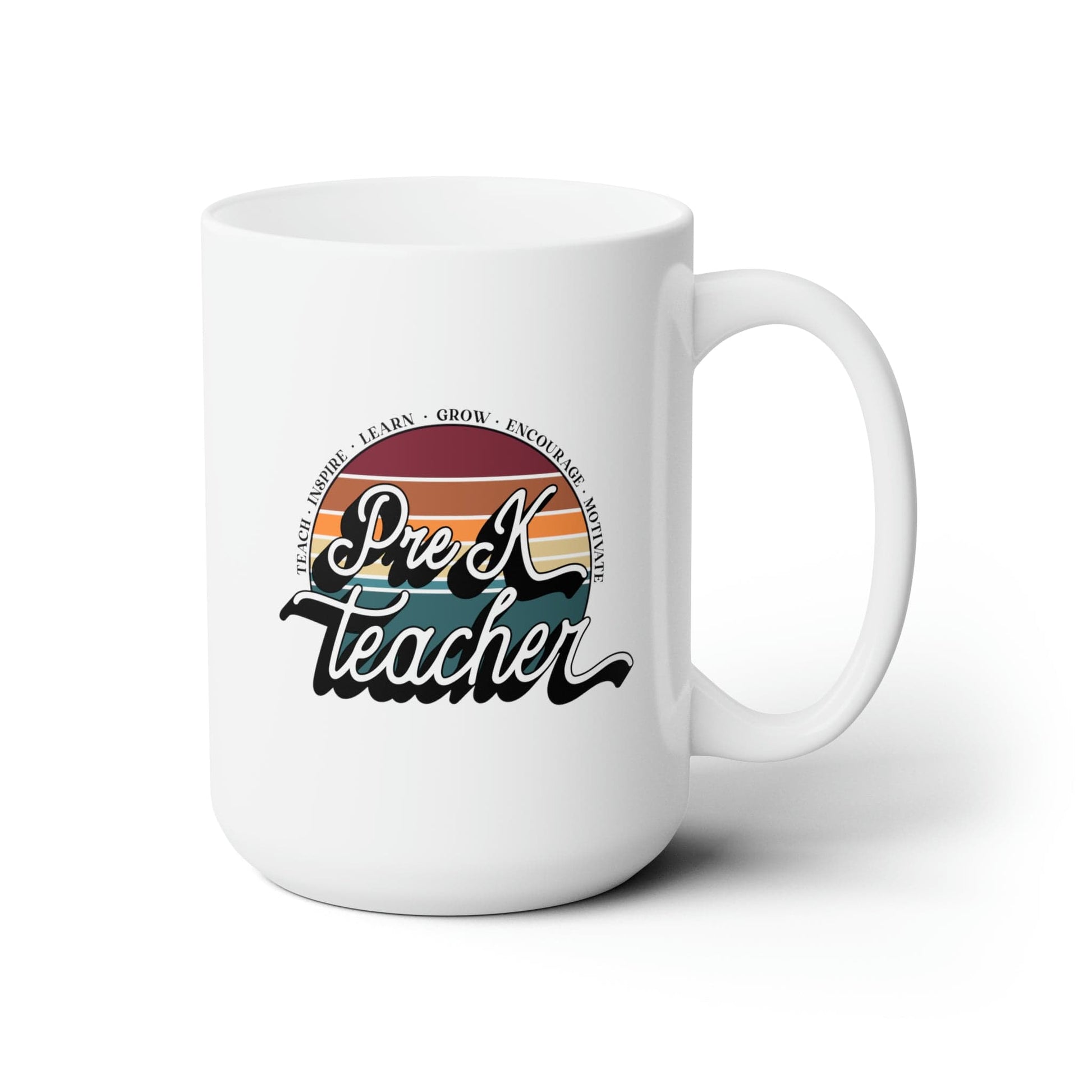 Mug 15oz Pre-K Teacher | Retro | 15 oz. White Mug