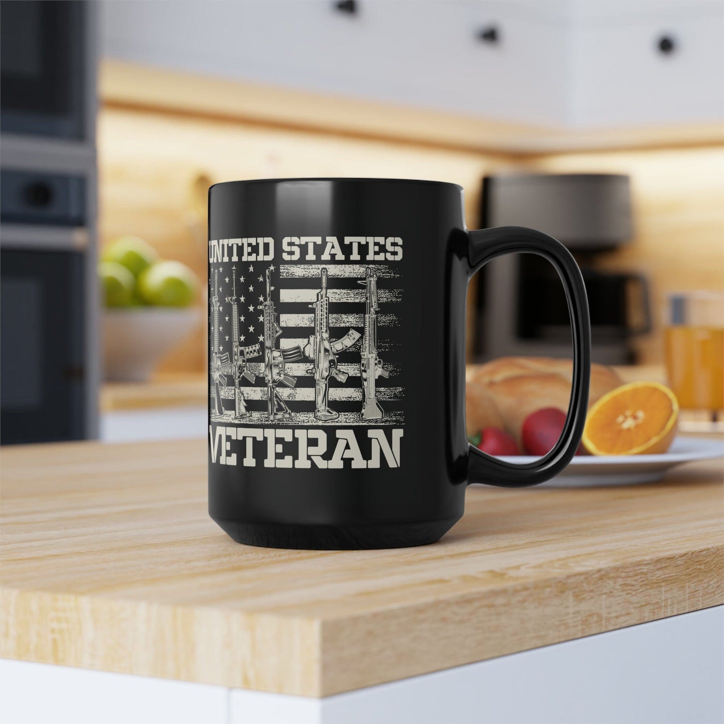 Mug 15oz United States Veteran | Flag | 15 oz. Black Mug