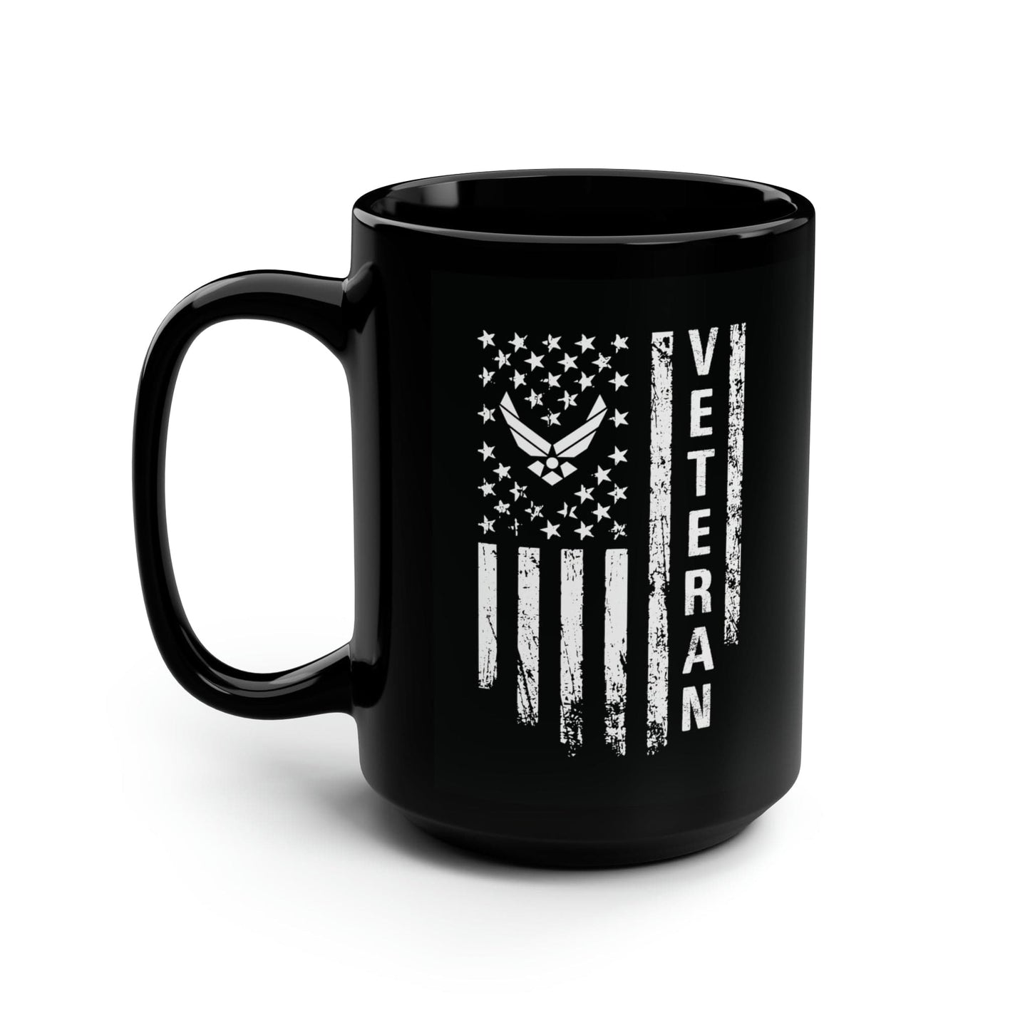 Mug 15oz US Air Force Veteran | Flag | 15 oz. Black Mug