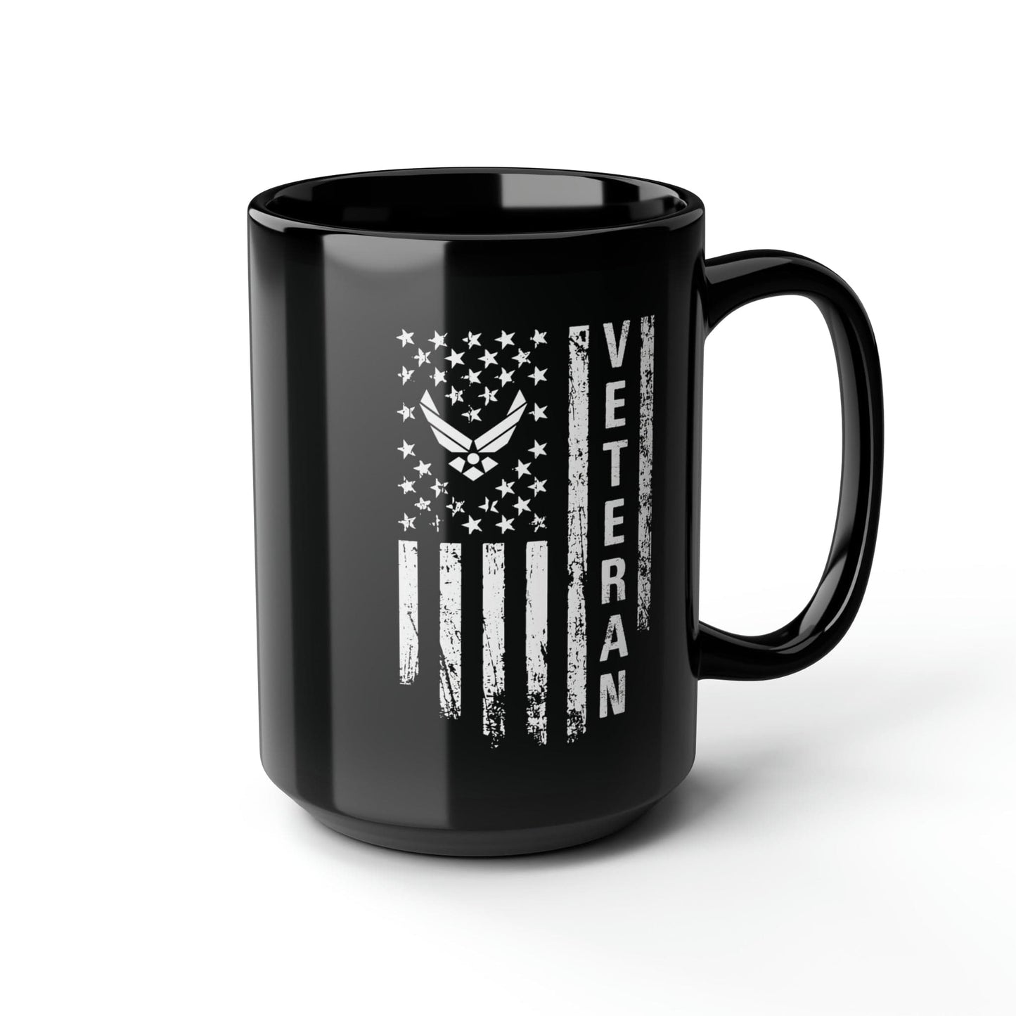 Mug 15oz US Air Force Veteran | Flag | 15 oz. Black Mug