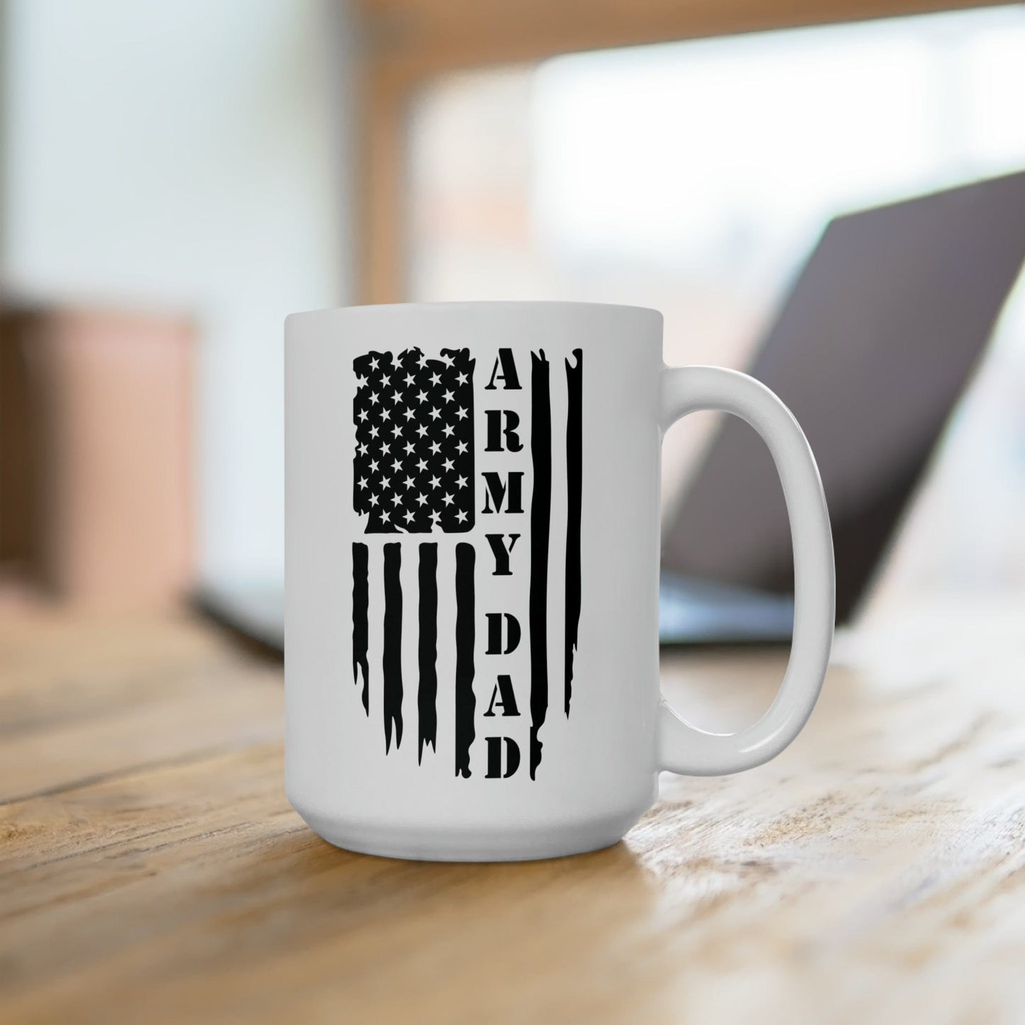 Mug 15oz US Army Dad | Flag | 15 oz. White Mug