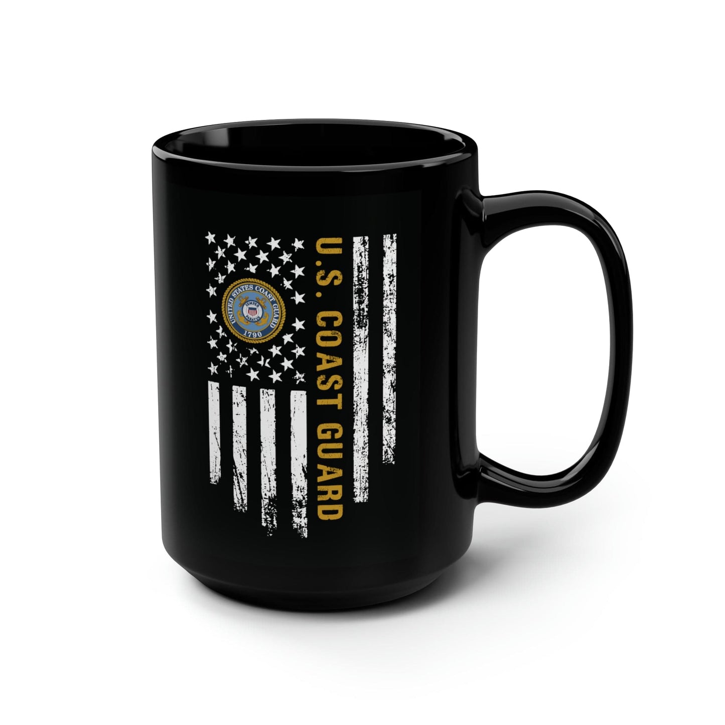 Mug 15oz US Coast Guard | Flag | 15 oz. Black Mug