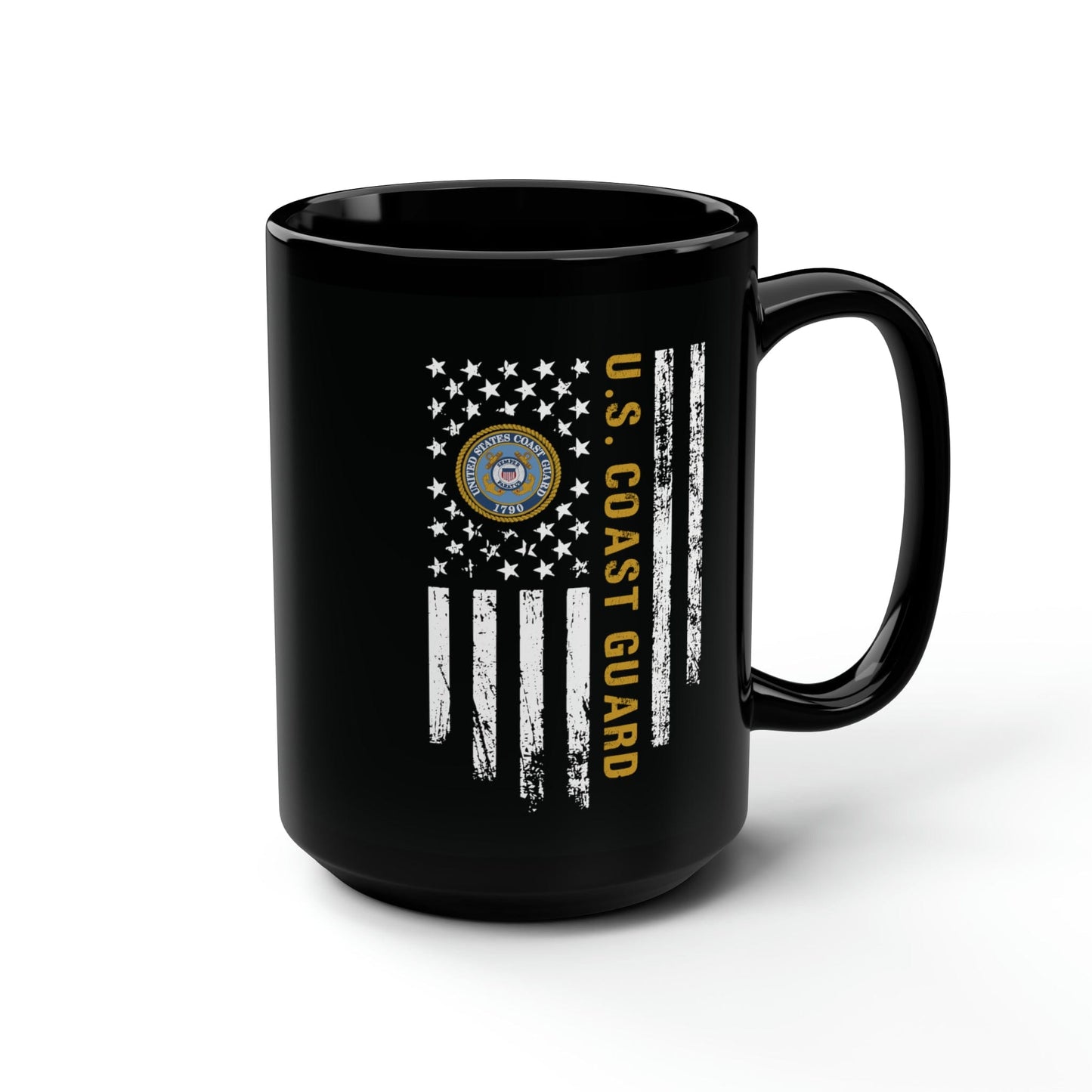 Mug 15oz US Coast Guard | Flag | 15 oz. Black Mug