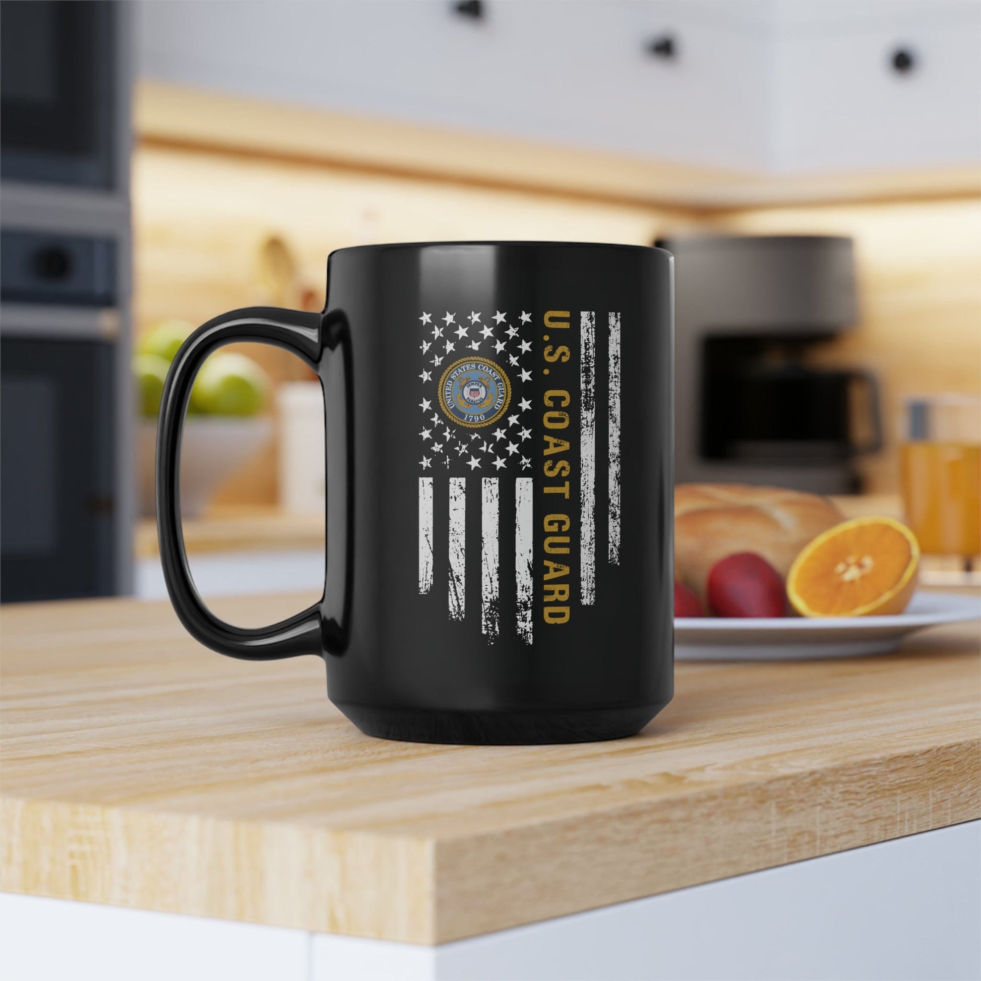 Mug 15oz US Coast Guard | Flag | 15 oz. Black Mug