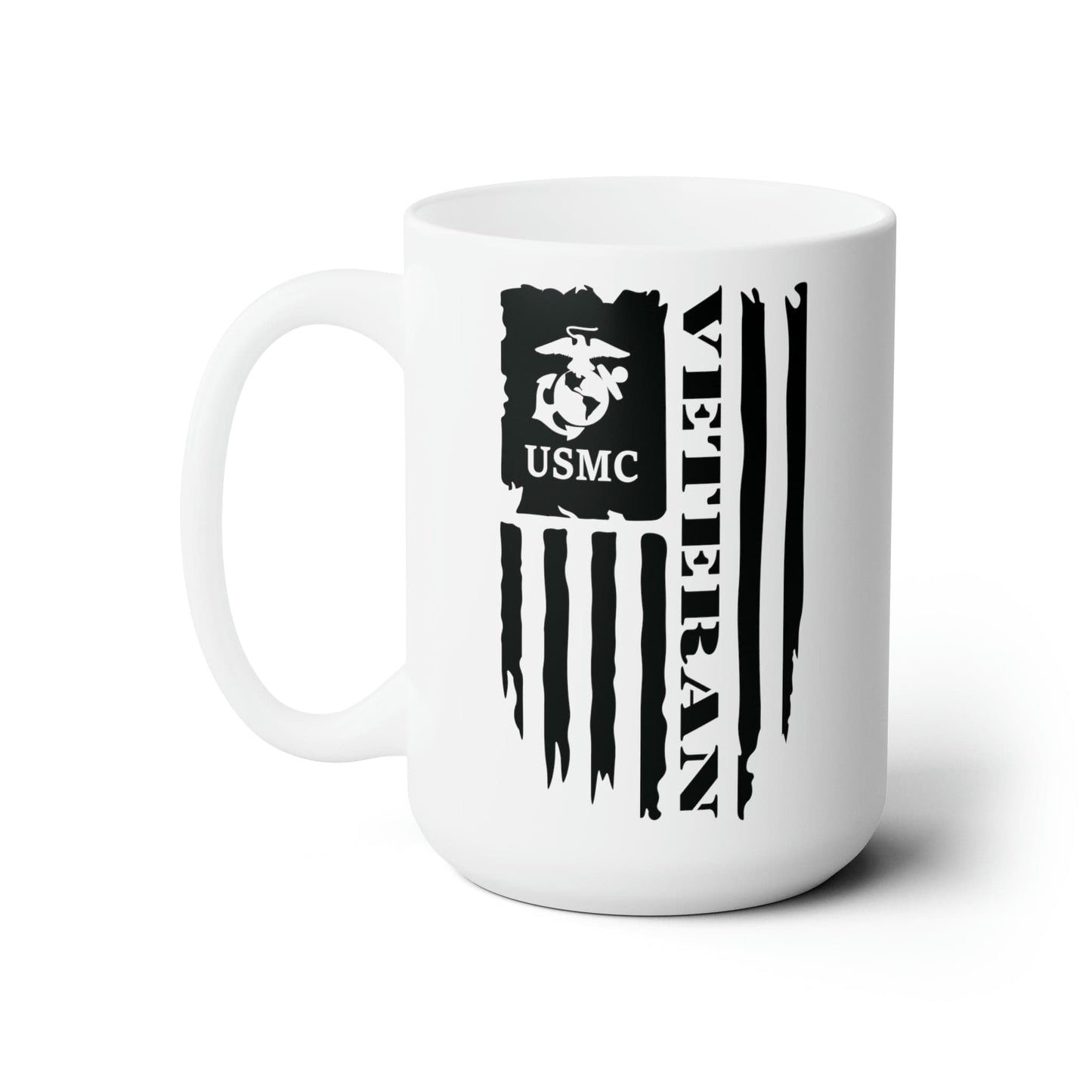 Mug 15oz US Marine Corps Veteran | Flag | 15 oz. White Mug