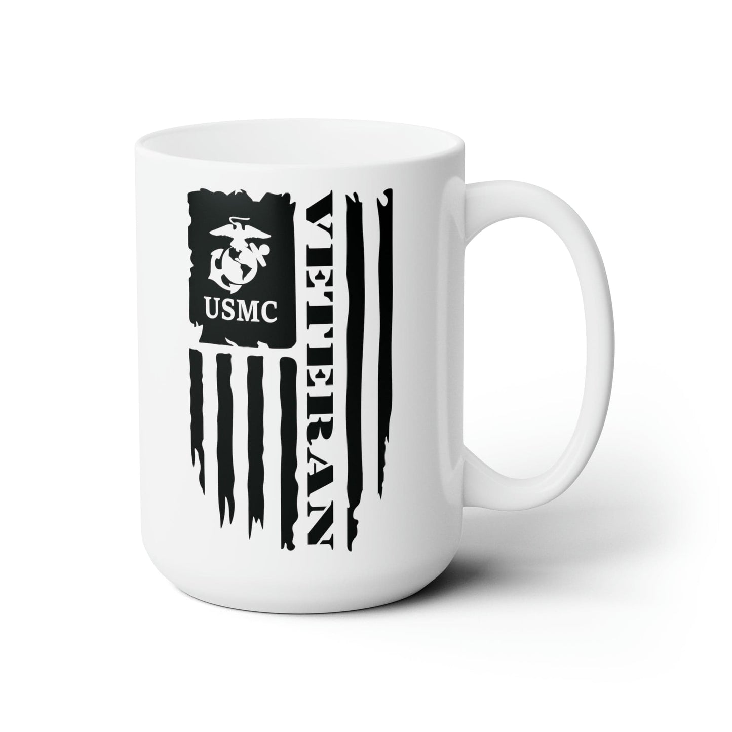 Mug 15oz US Marine Corps Veteran | Flag | 15 oz. White Mug