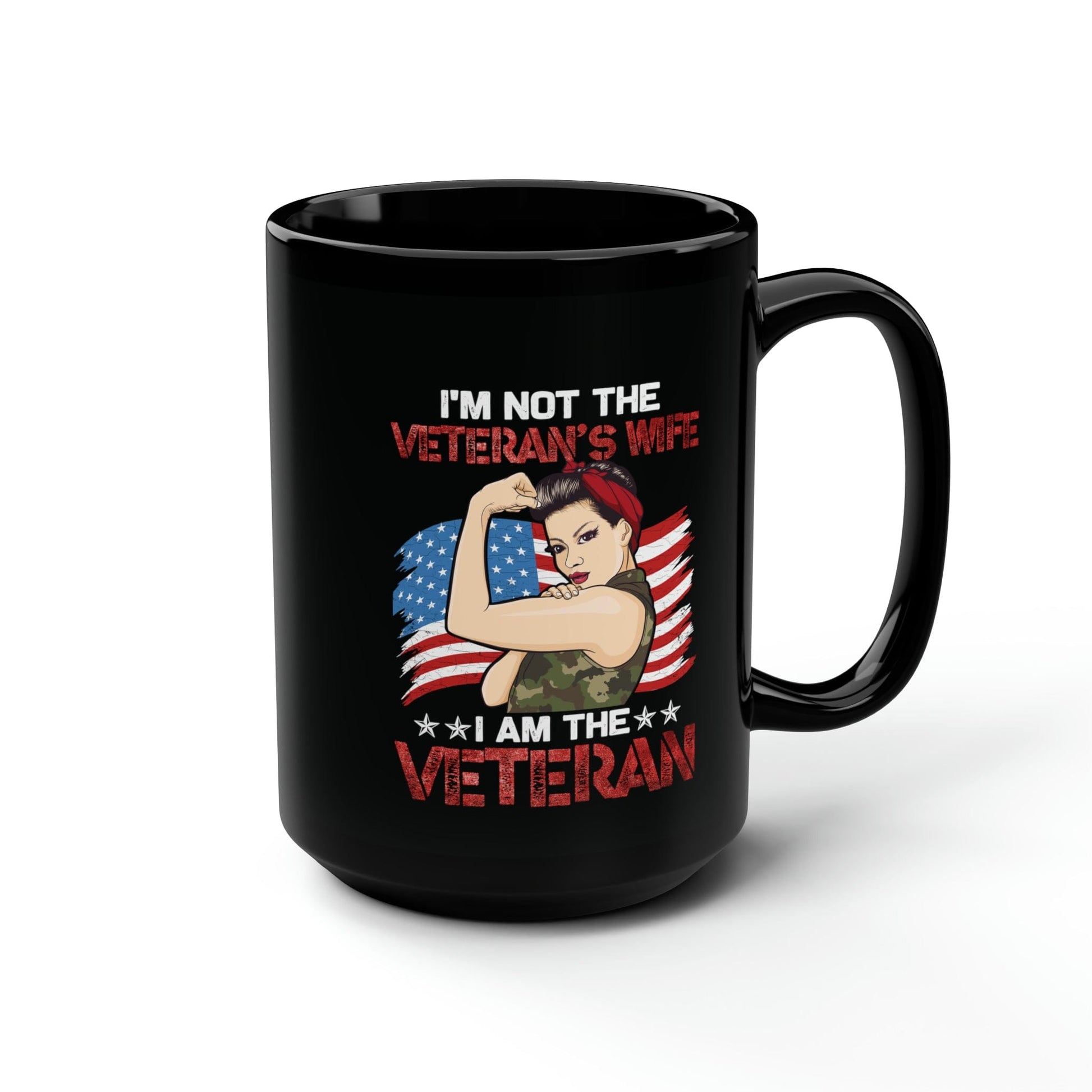 Mug 15oz US Veteran | Female Veteran | 15 oz. Black Mug