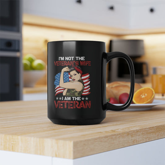 Mug 15oz US Veteran | Female Veteran | 15 oz. Black Mug