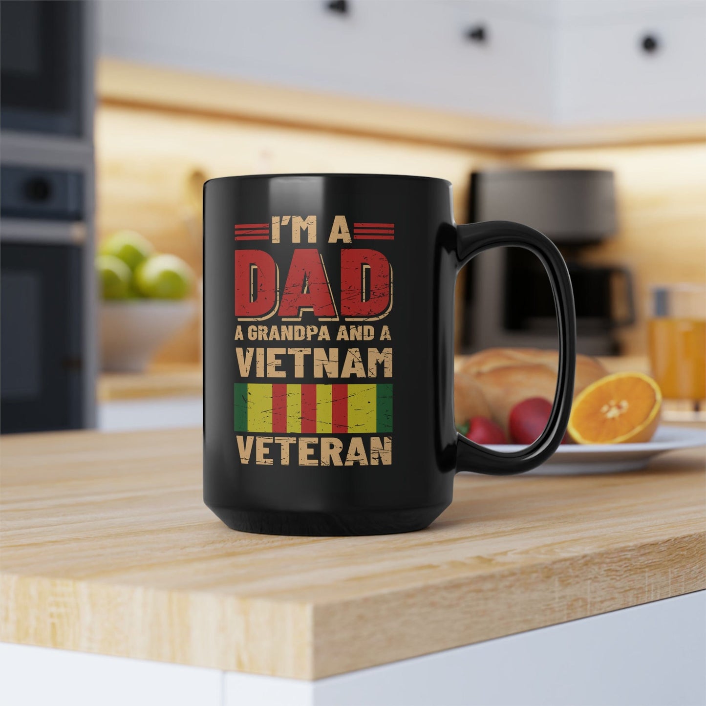 Mug 15oz Vietnam Veteran | Dad | Grandpa | 15 oz. Black Mug