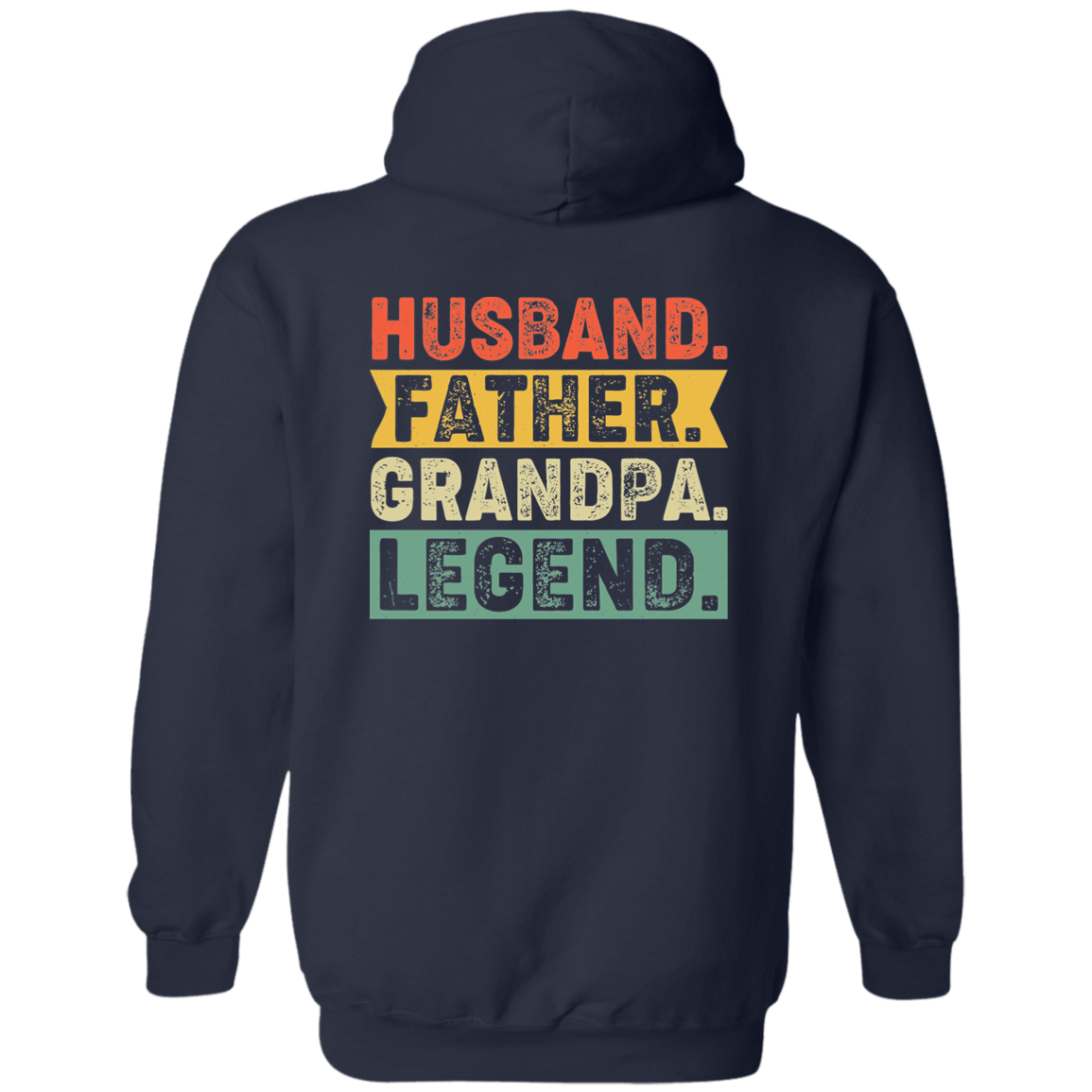 Navy / S Husband Father Grandpa Legend | Zip Up Hooded Sweatshirt