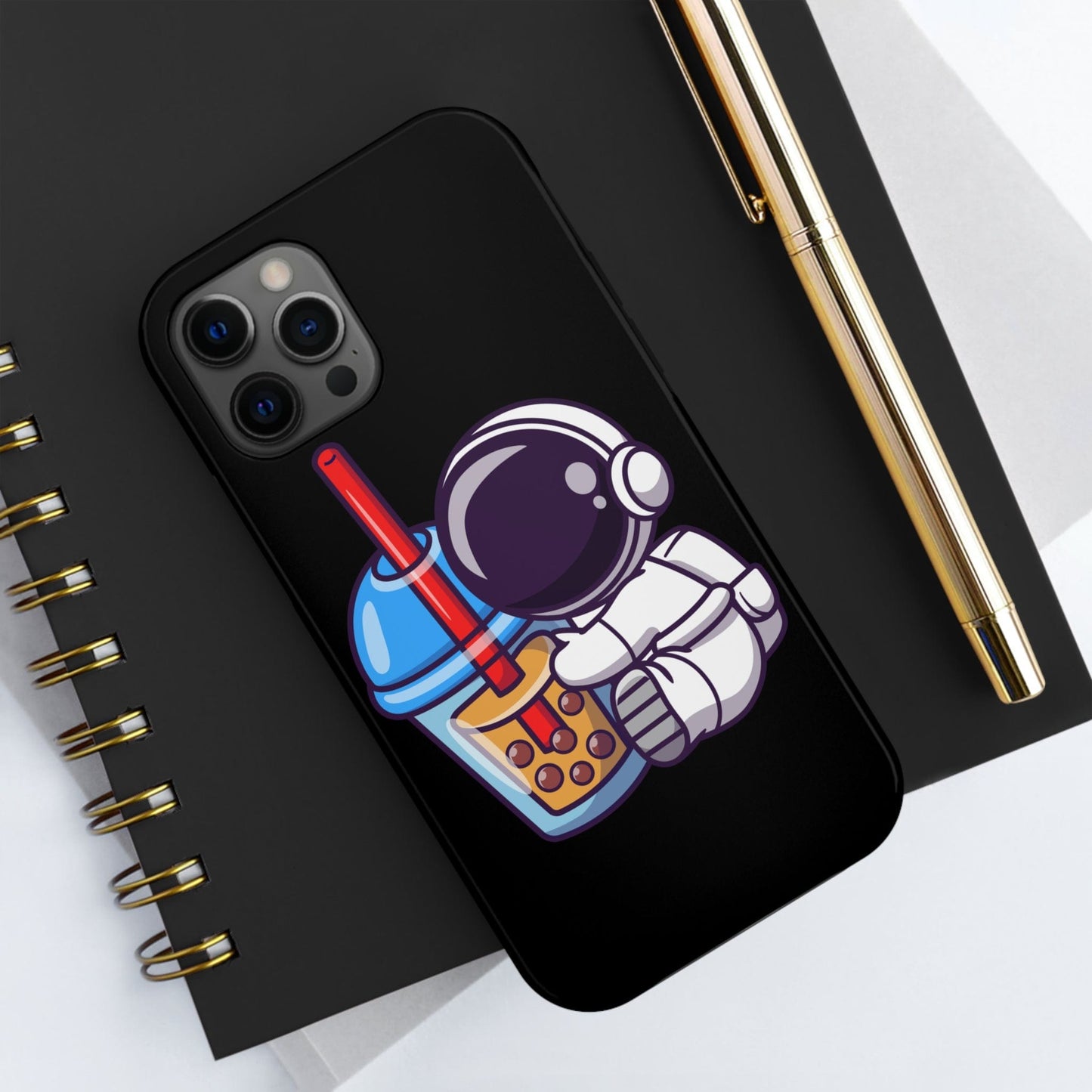 Phone Case Astronaut Hugging Boba | Tough Phone Cases