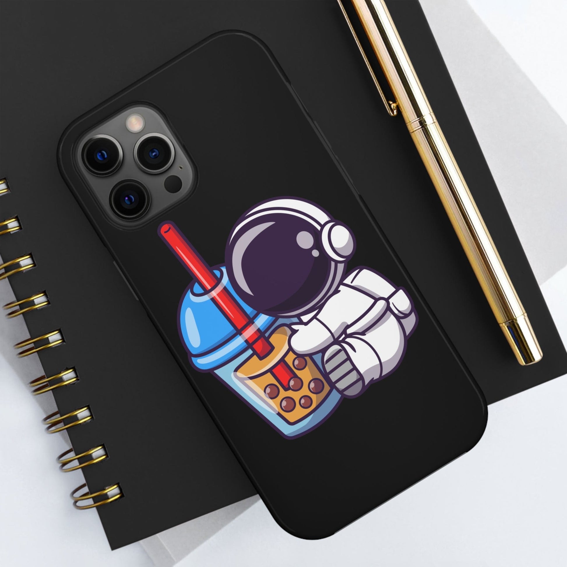 Phone Case Astronaut Hugging Boba | Tough Phone Cases