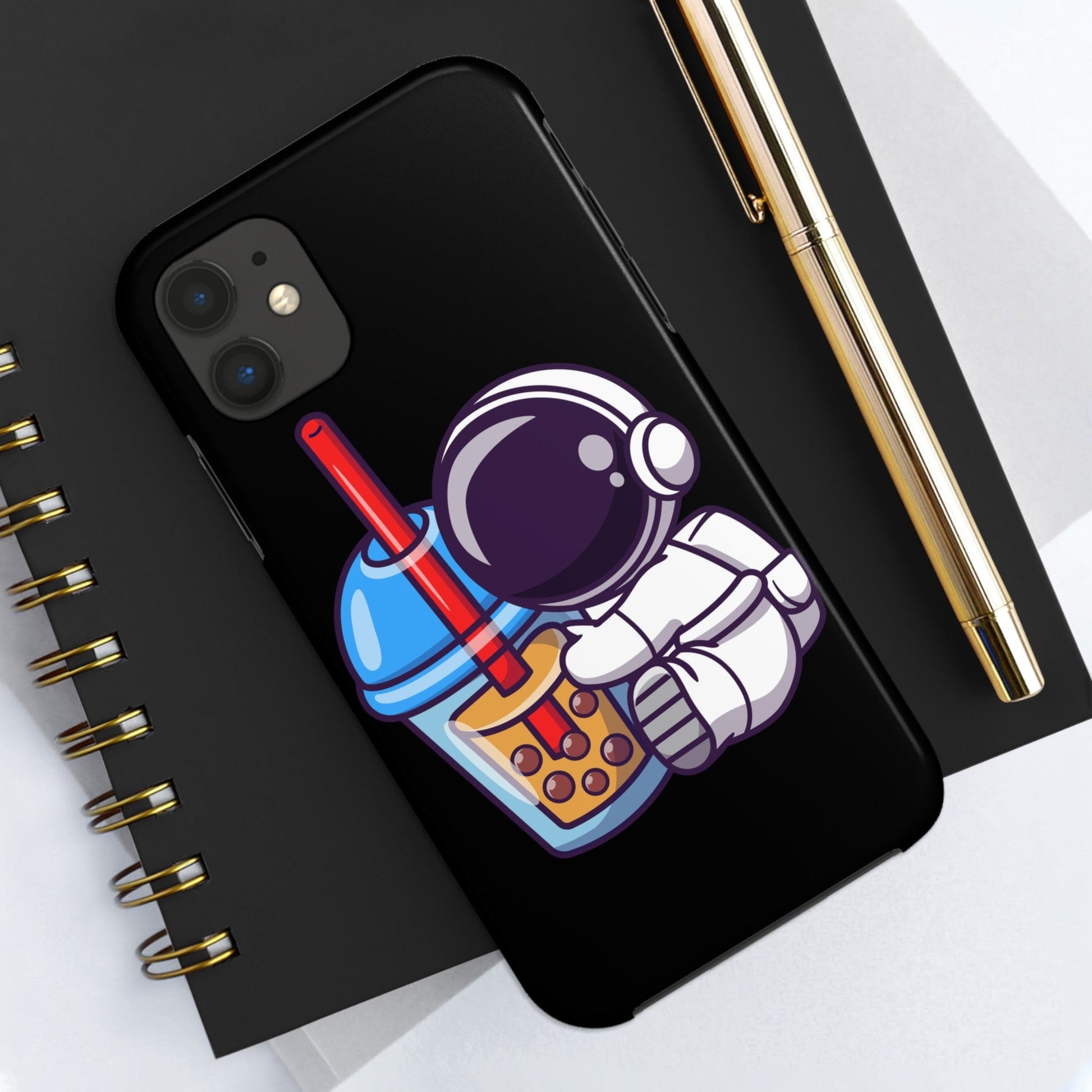 Phone Case Astronaut Hugging Boba | Tough Phone Cases