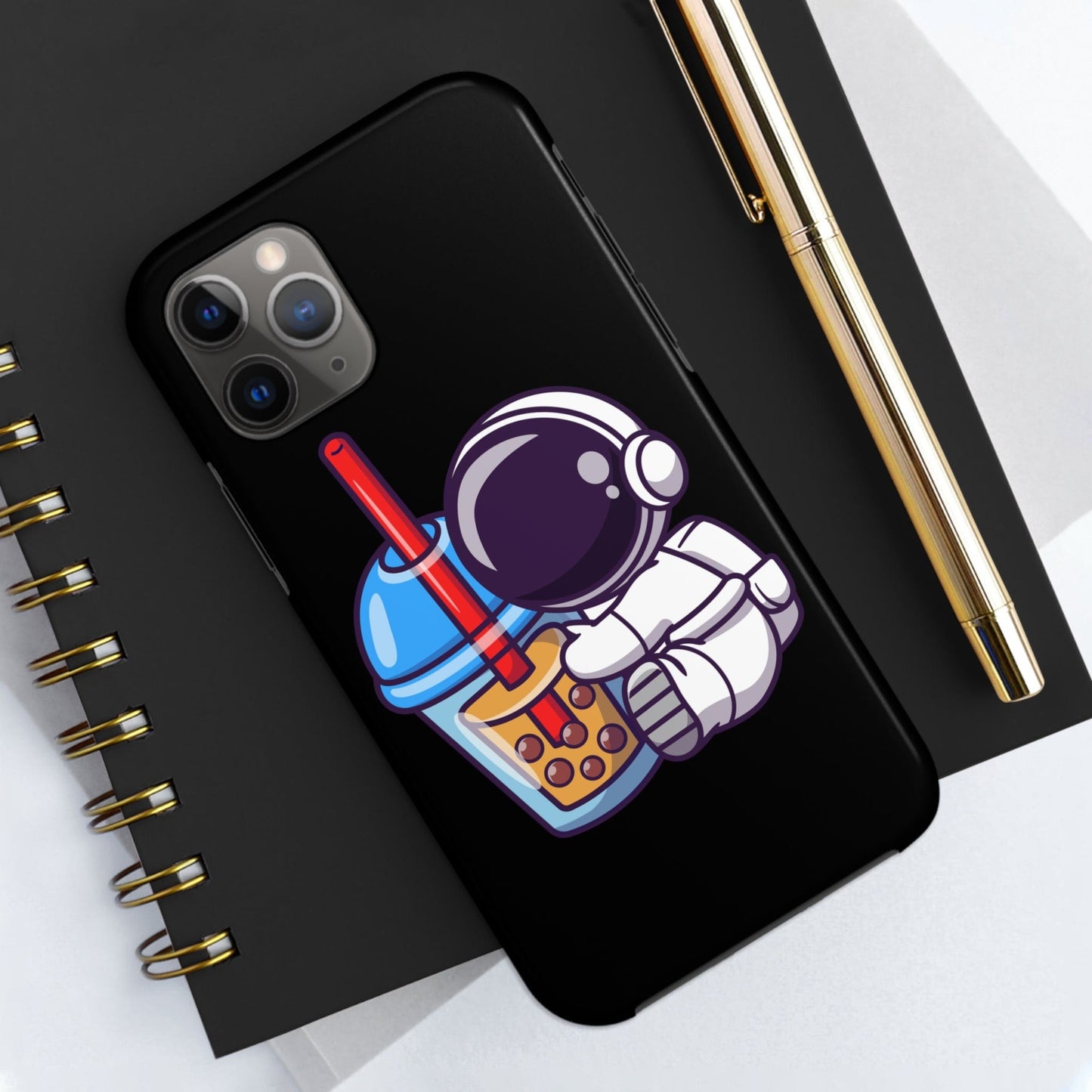 Phone Case Astronaut Hugging Boba | Tough Phone Cases