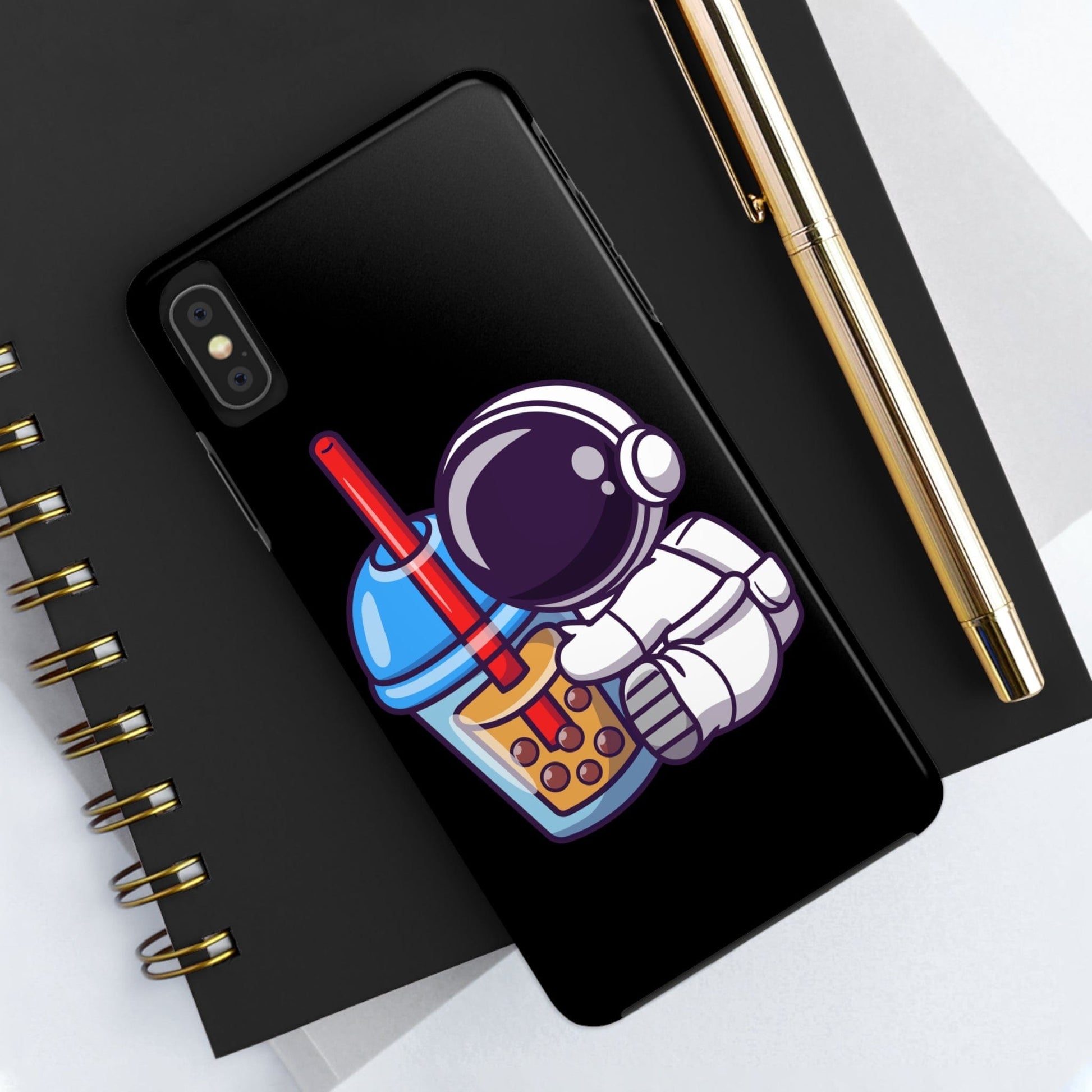 Phone Case Astronaut Hugging Boba | Tough Phone Cases