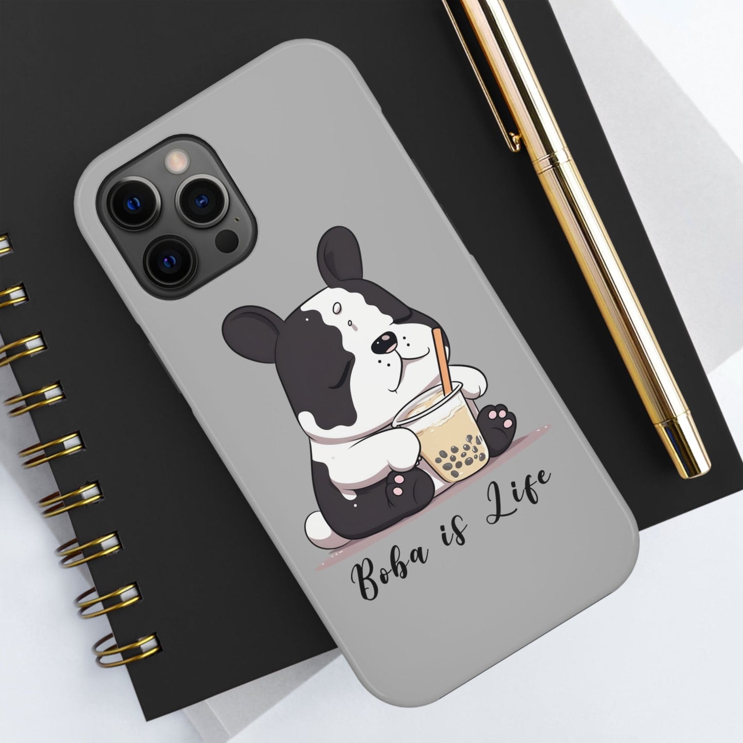 Phone Case Boba is Life | Dog Drinking Boba | Tough Phone Cases