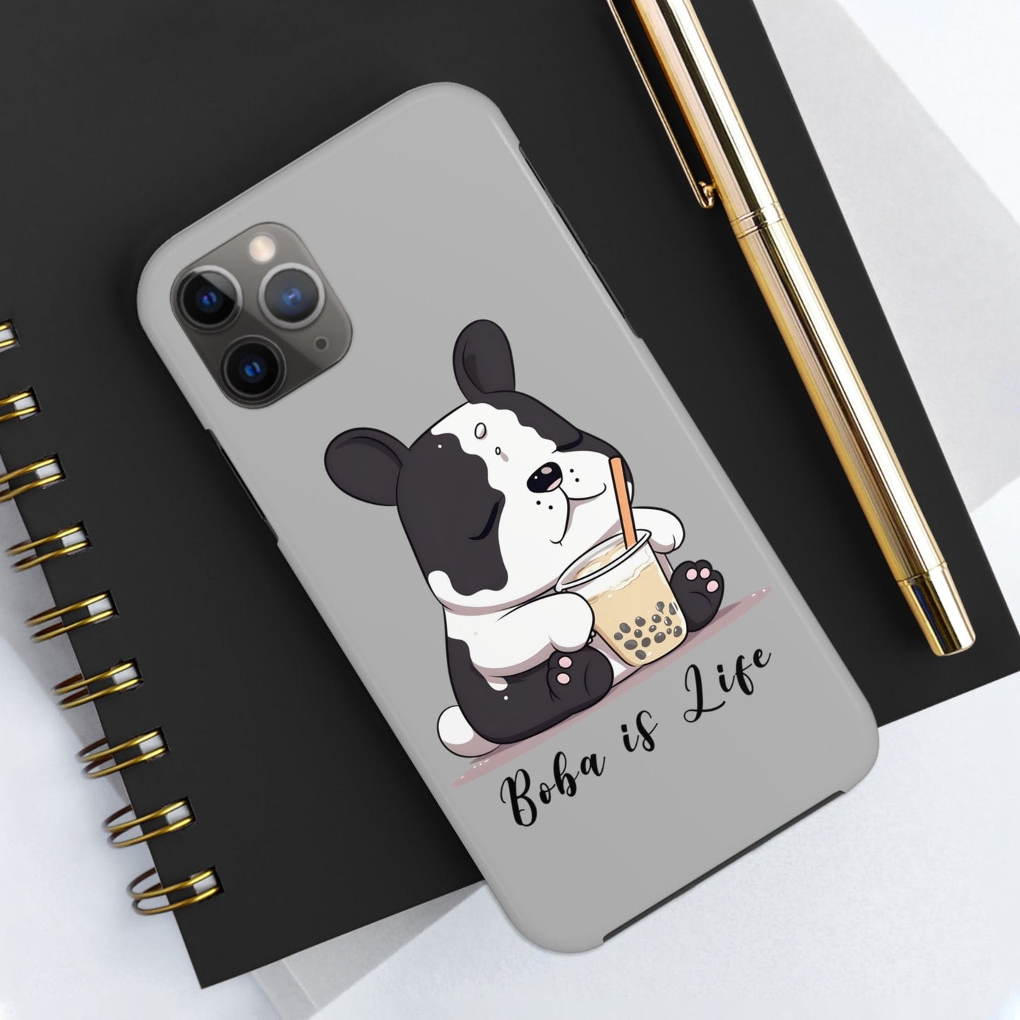 Phone Case Boba is Life | Dog Drinking Boba | Tough Phone Cases