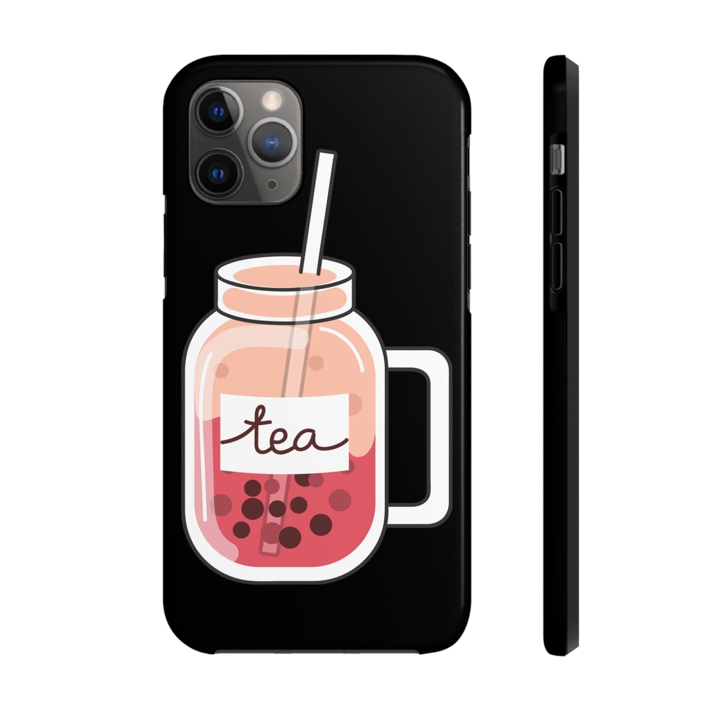 Phone Case iPhone 11 Pro Boba Tea - Pink | Mason Jar | Tough Phone Cases