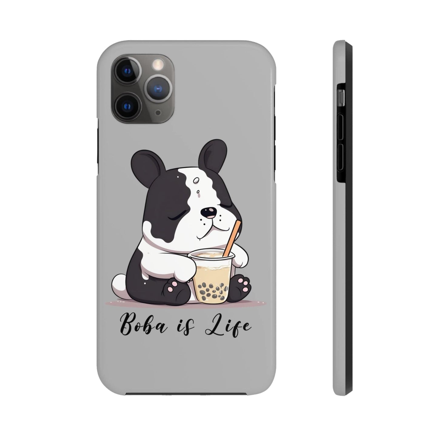 Phone Case iPhone 11 Pro Max Boba is Life | Dog Drinking Boba | Tough Phone Cases