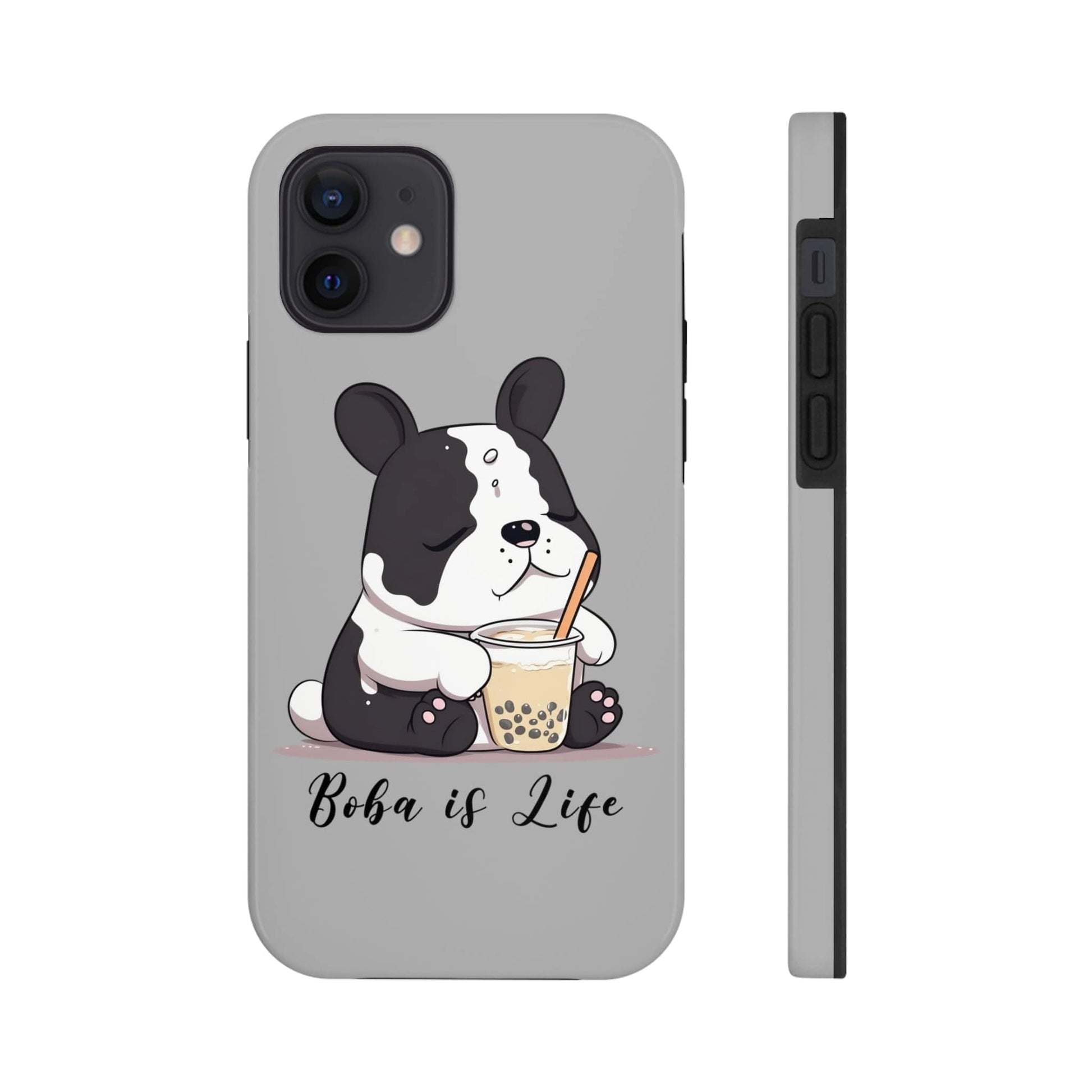 Phone Case iPhone 12 Boba is Life | Dog Drinking Boba | Tough Phone Cases