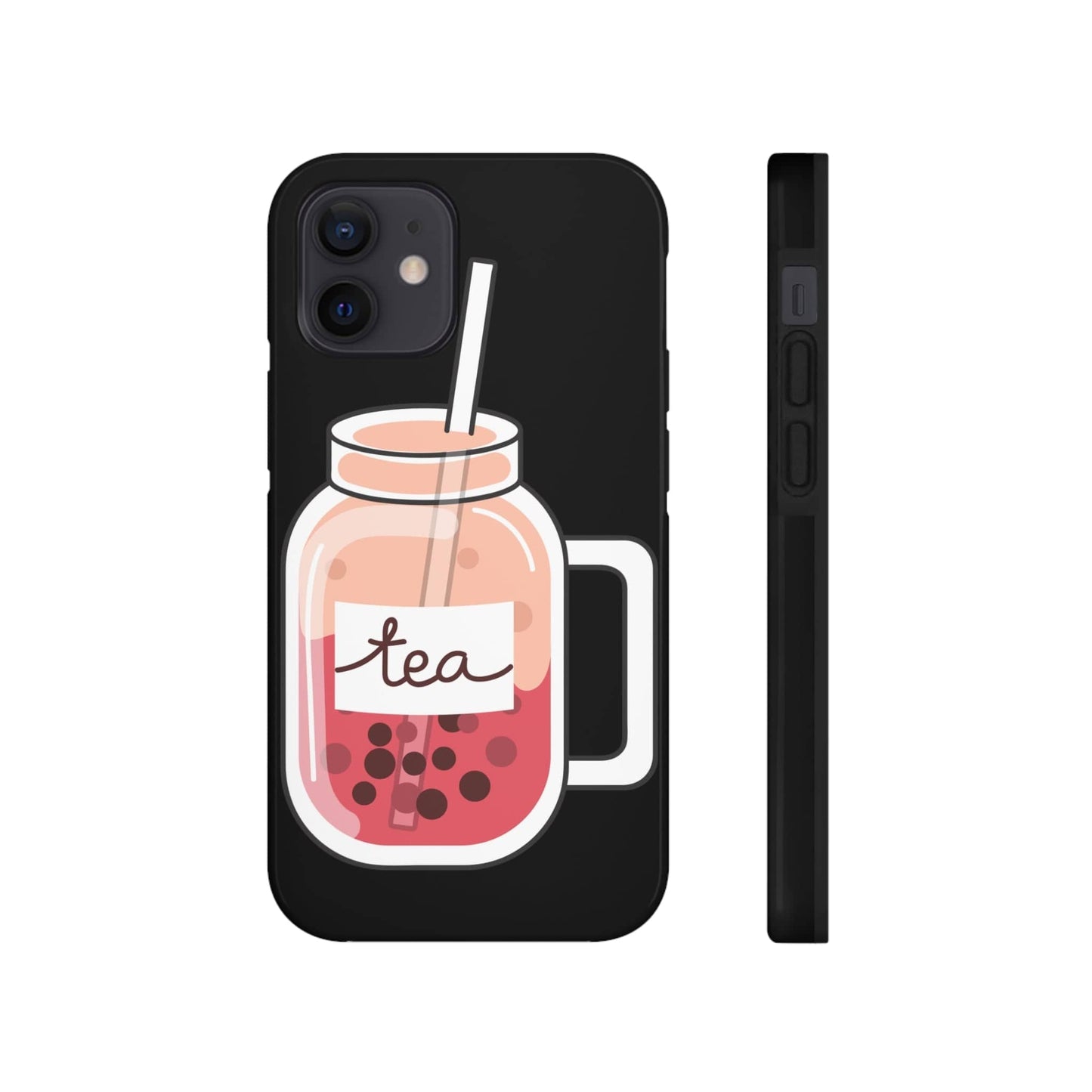 Phone Case iPhone 12 Mini Boba Tea - Pink | Mason Jar | Tough Phone Cases