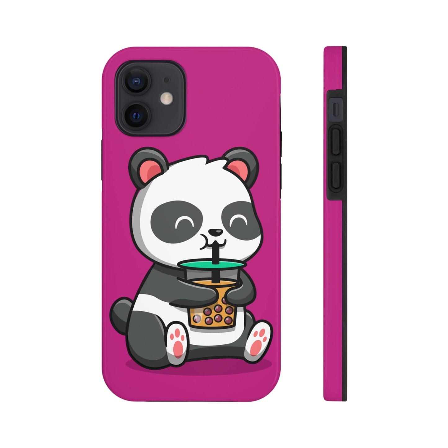 Phone Case iPhone 12 Panda Drinking Boba | Tough Phone Cases