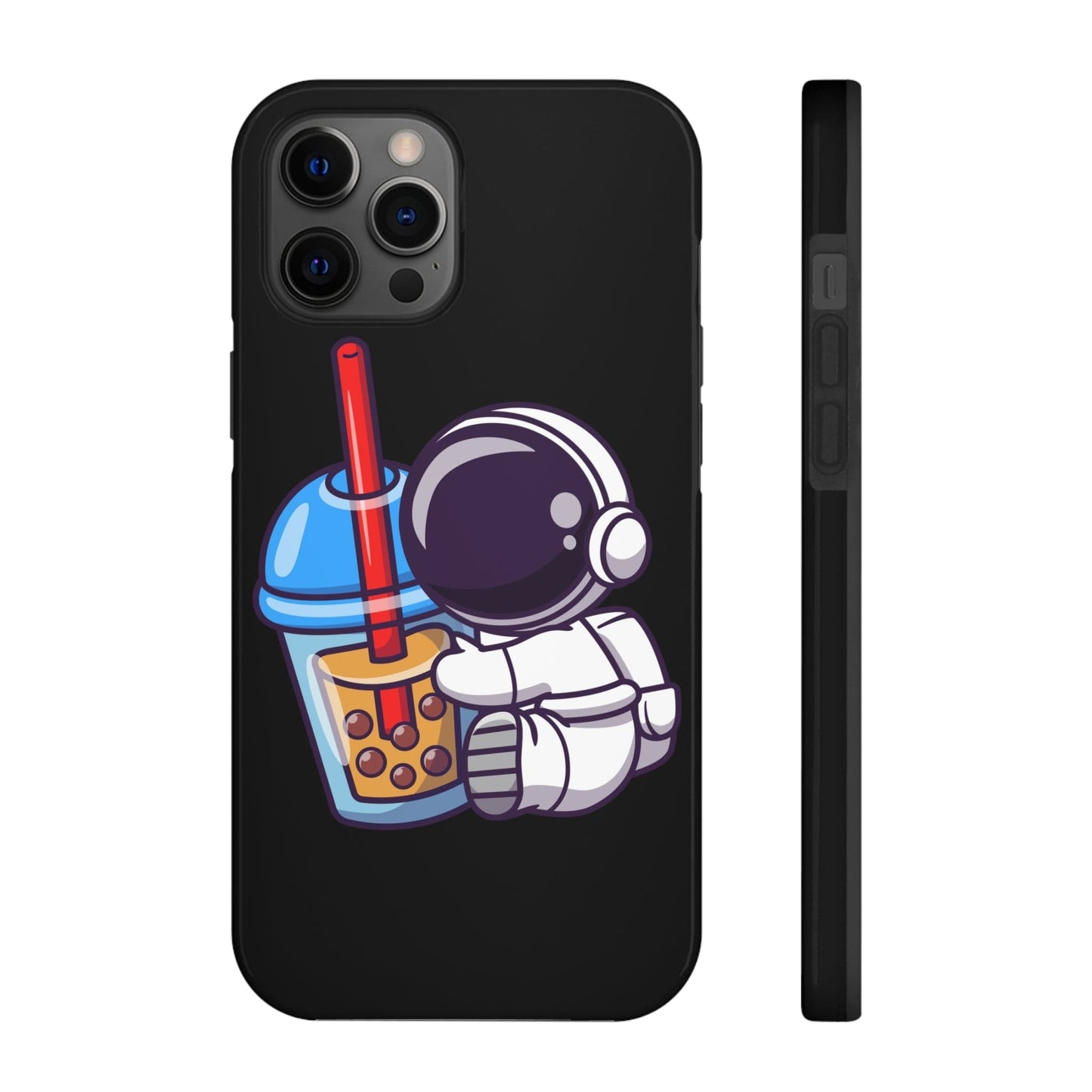 Phone Case iPhone 12 Pro Max Astronaut Hugging Boba | Tough Phone Cases