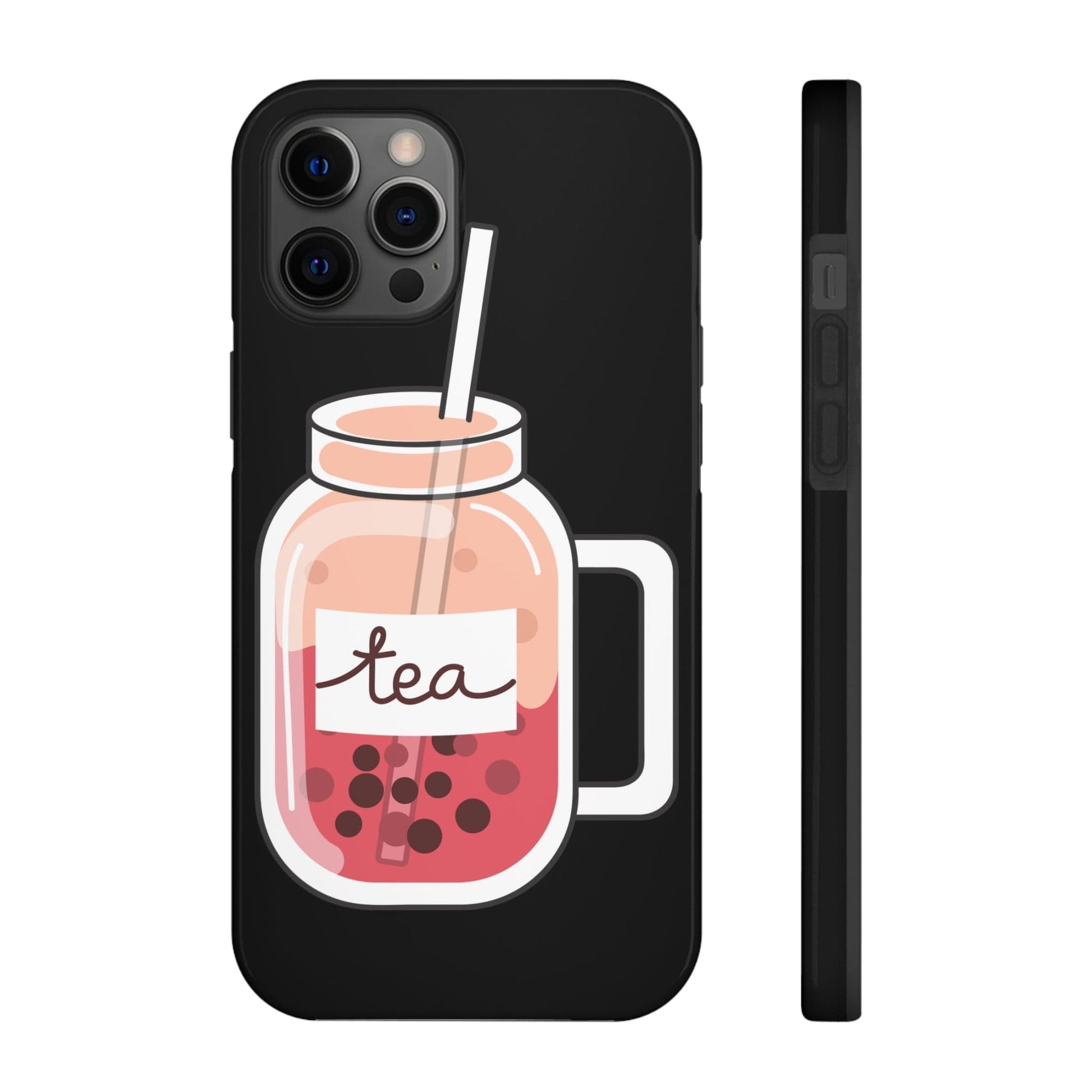 Phone Case iPhone 12 Pro Max Boba Tea - Pink | Mason Jar | Tough Phone Cases