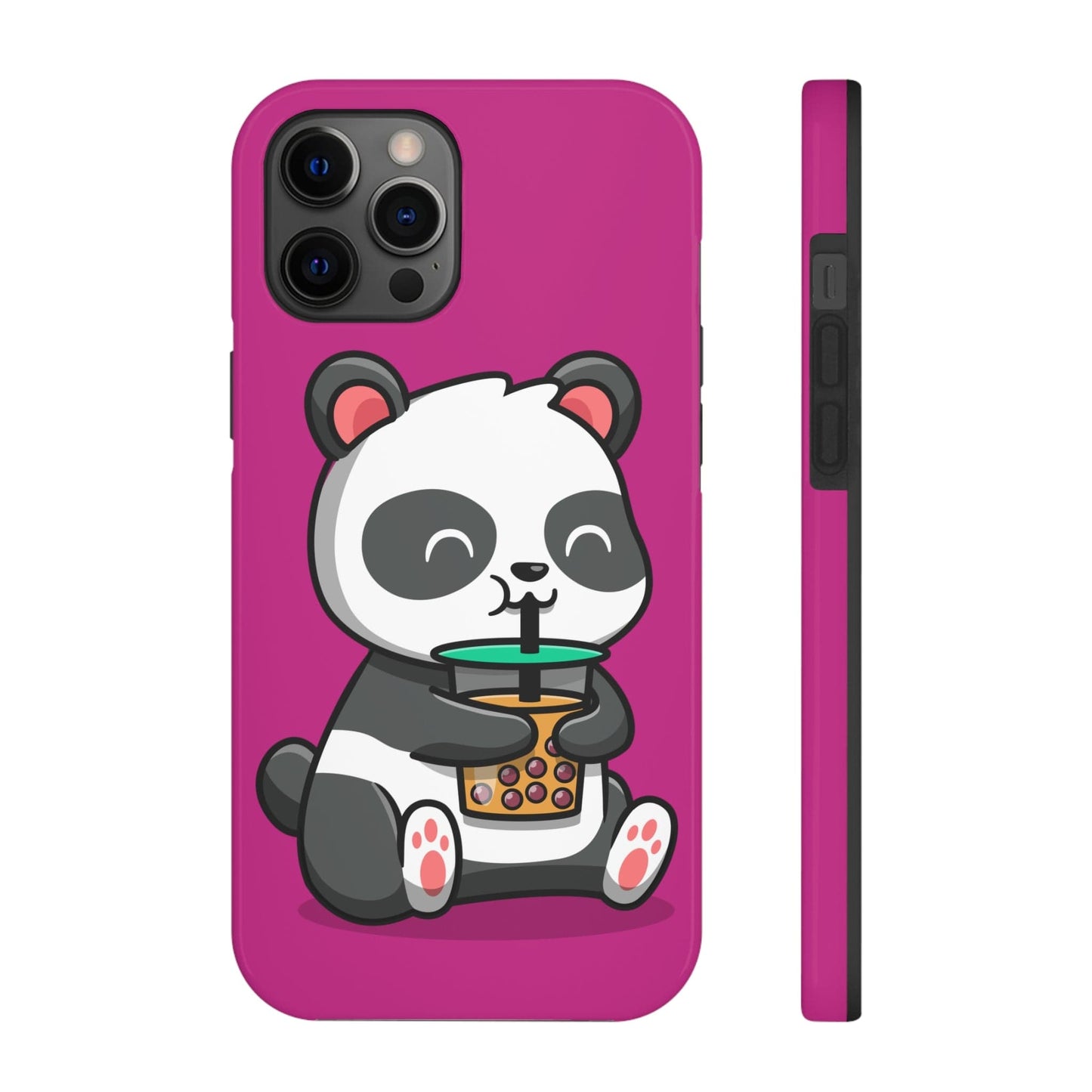 Phone Case iPhone 12 Pro Max Panda Drinking Boba | Tough Phone Cases