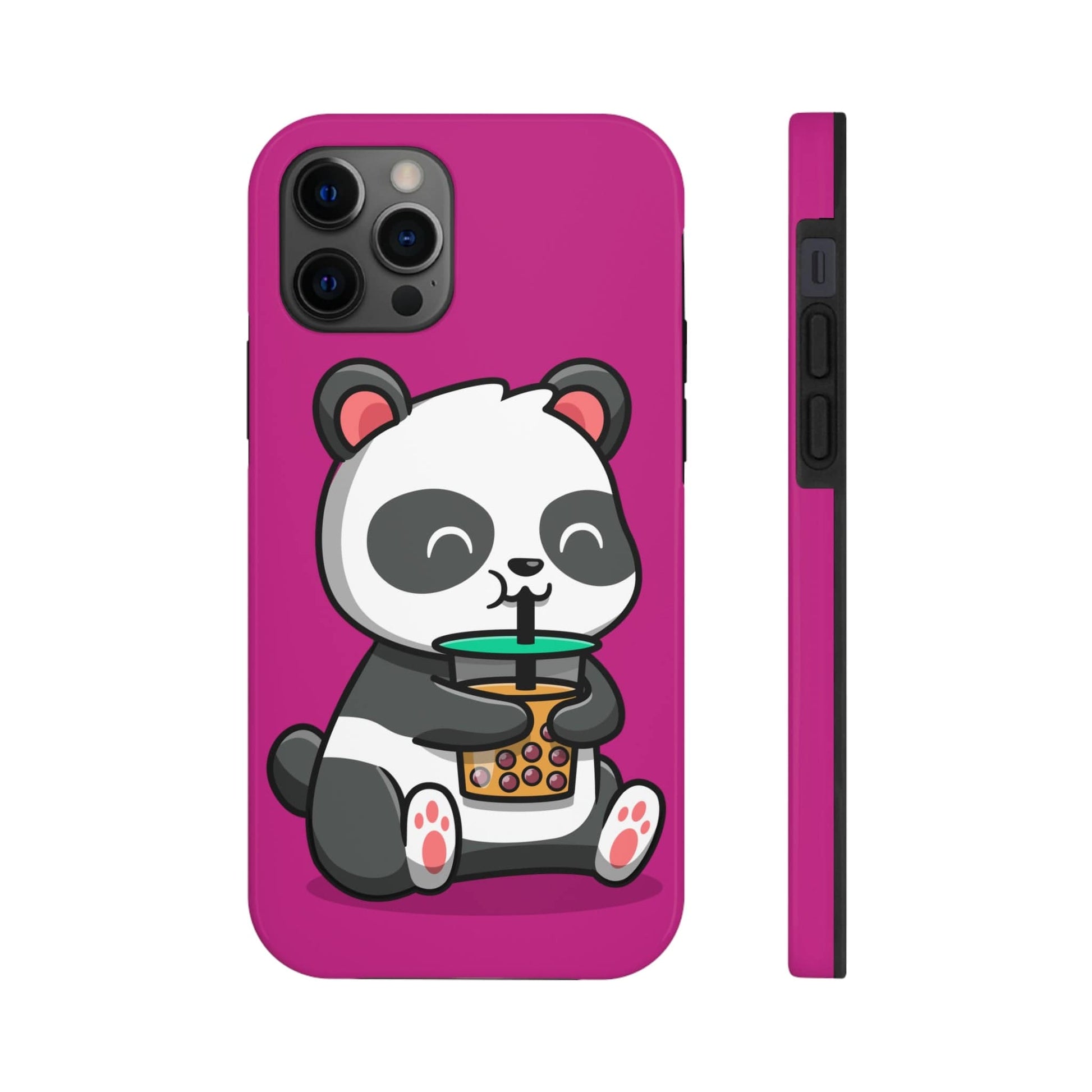 Phone Case iPhone 12 Pro Panda Drinking Boba | Tough Phone Cases