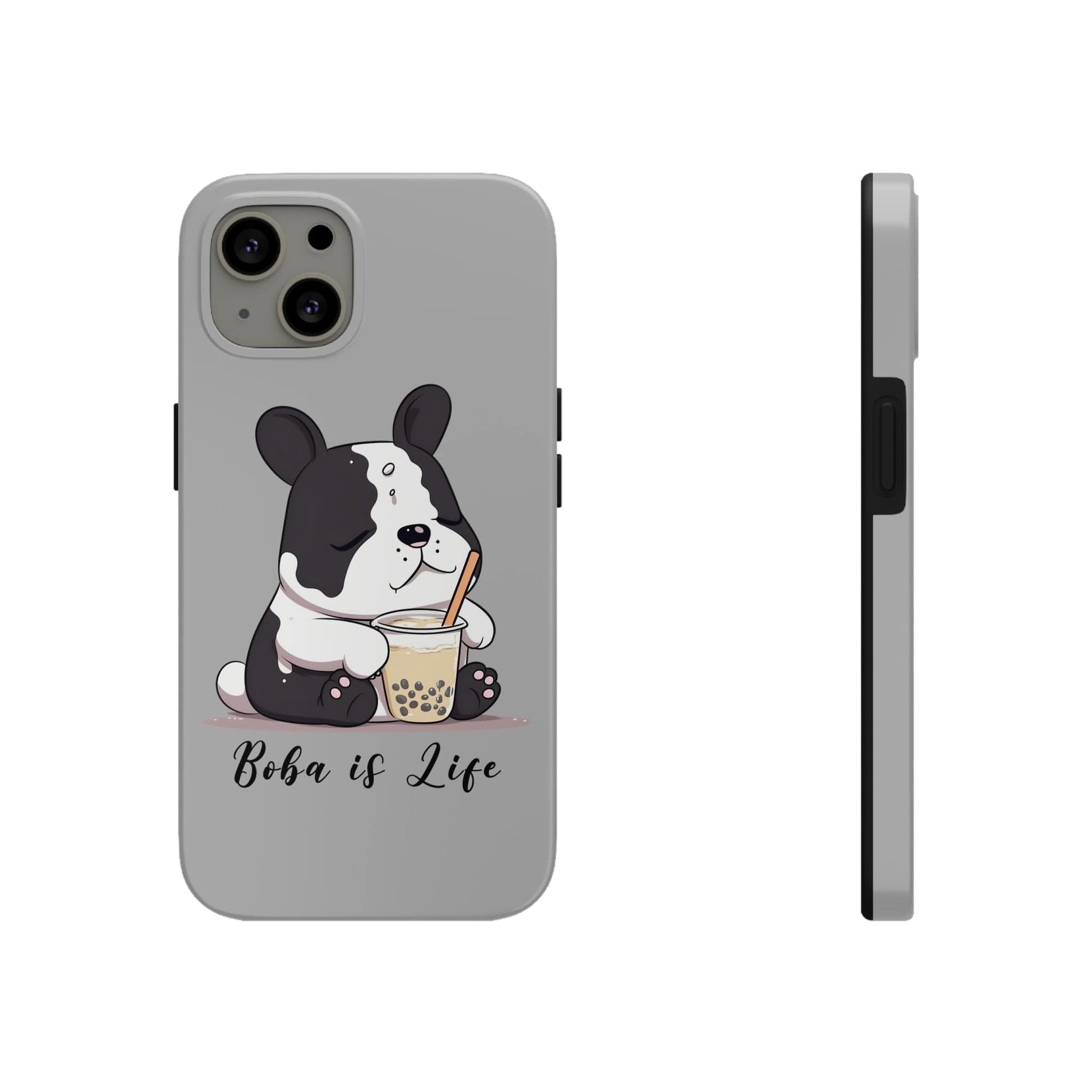 Phone Case iPhone 13 Boba is Life | Dog Drinking Boba | Tough Phone Cases