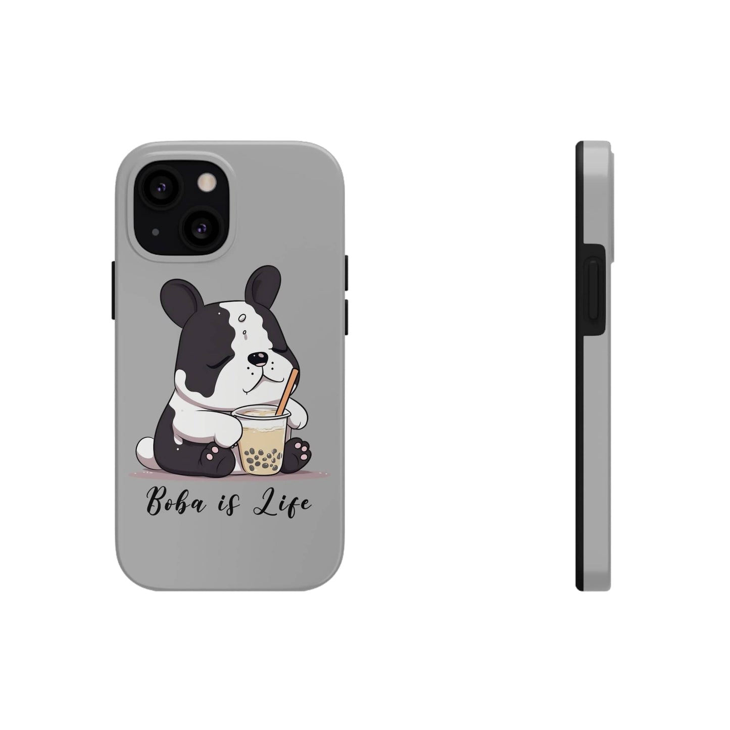 Phone Case iPhone 13 Mini Boba is Life | Dog Drinking Boba | Tough Phone Cases