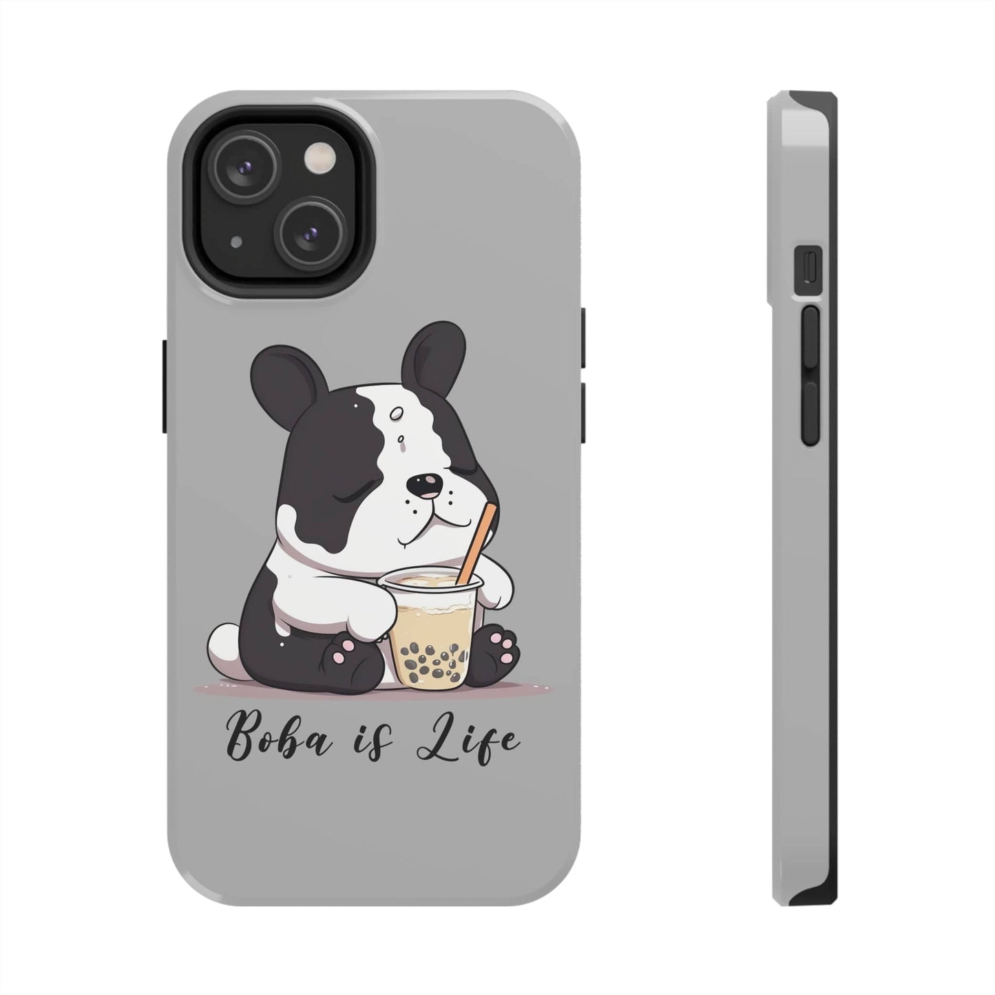 Phone Case iPhone 14 Boba is Life | Dog Drinking Boba | Tough Phone Cases