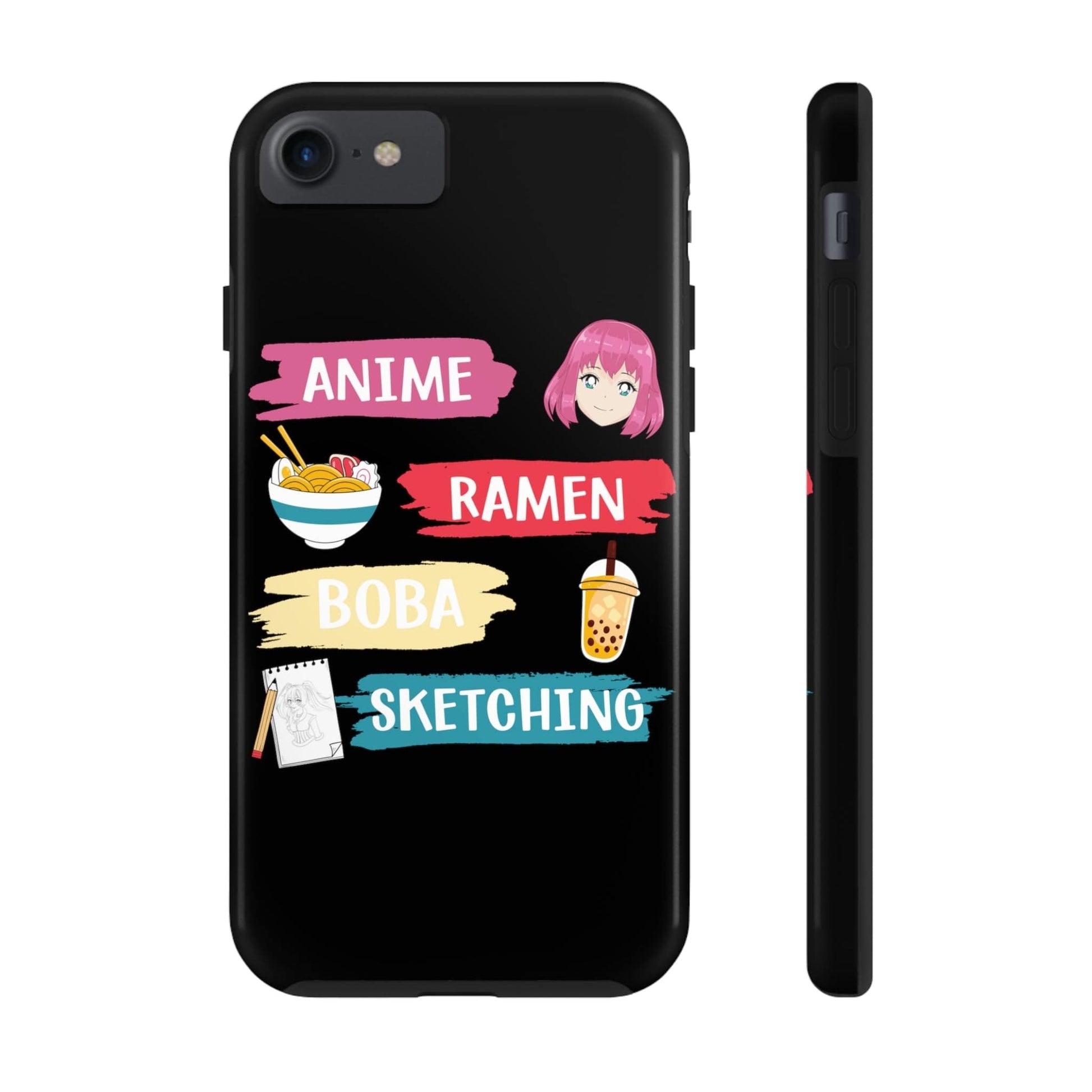 Phone Case iPhone 7, iPhone 8, iPhone SE Anime Ramen Boba Sketching | Tough Phone Cases