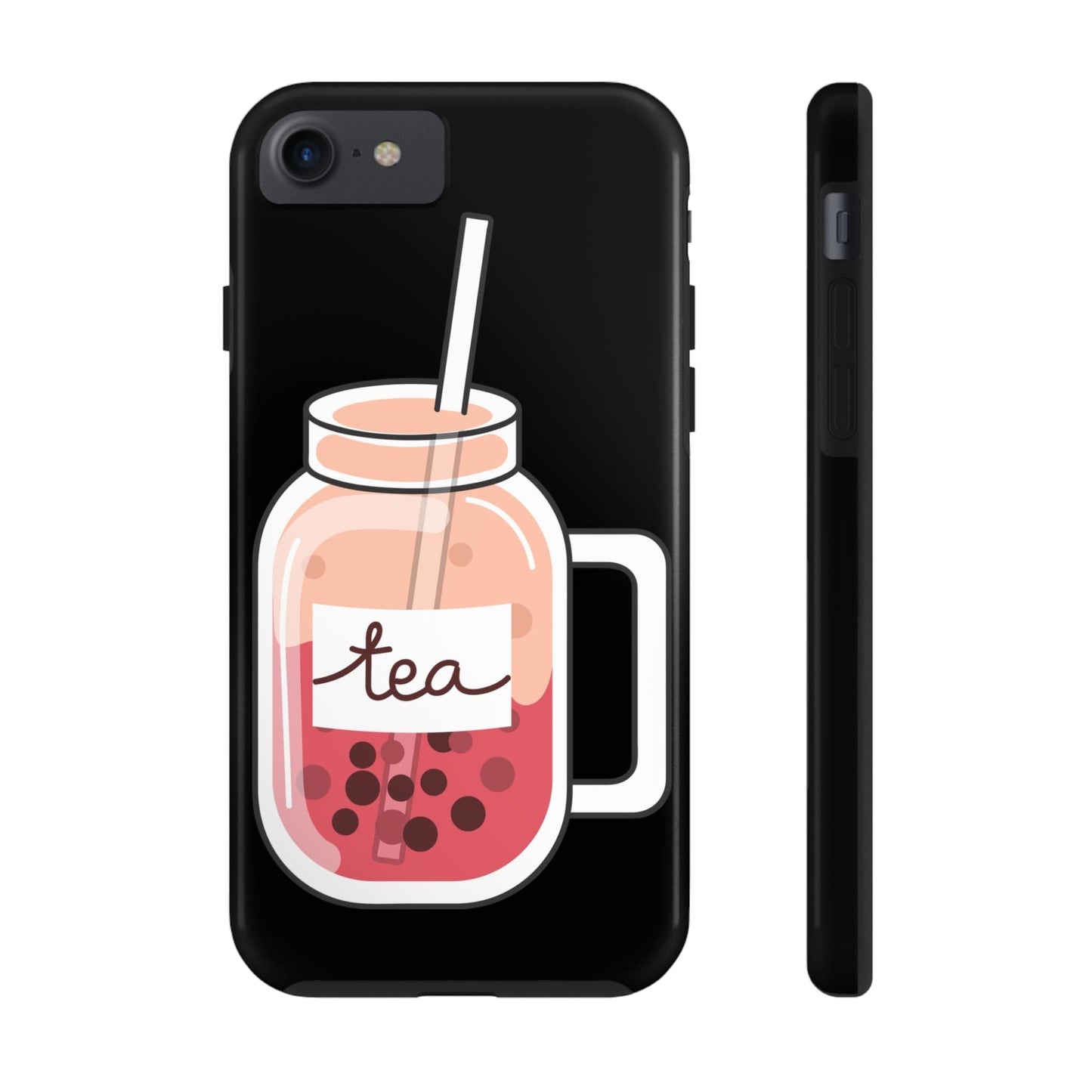 Phone Case iPhone 7, iPhone 8, iPhone SE Boba Tea - Pink | Mason Jar | Tough Phone Cases