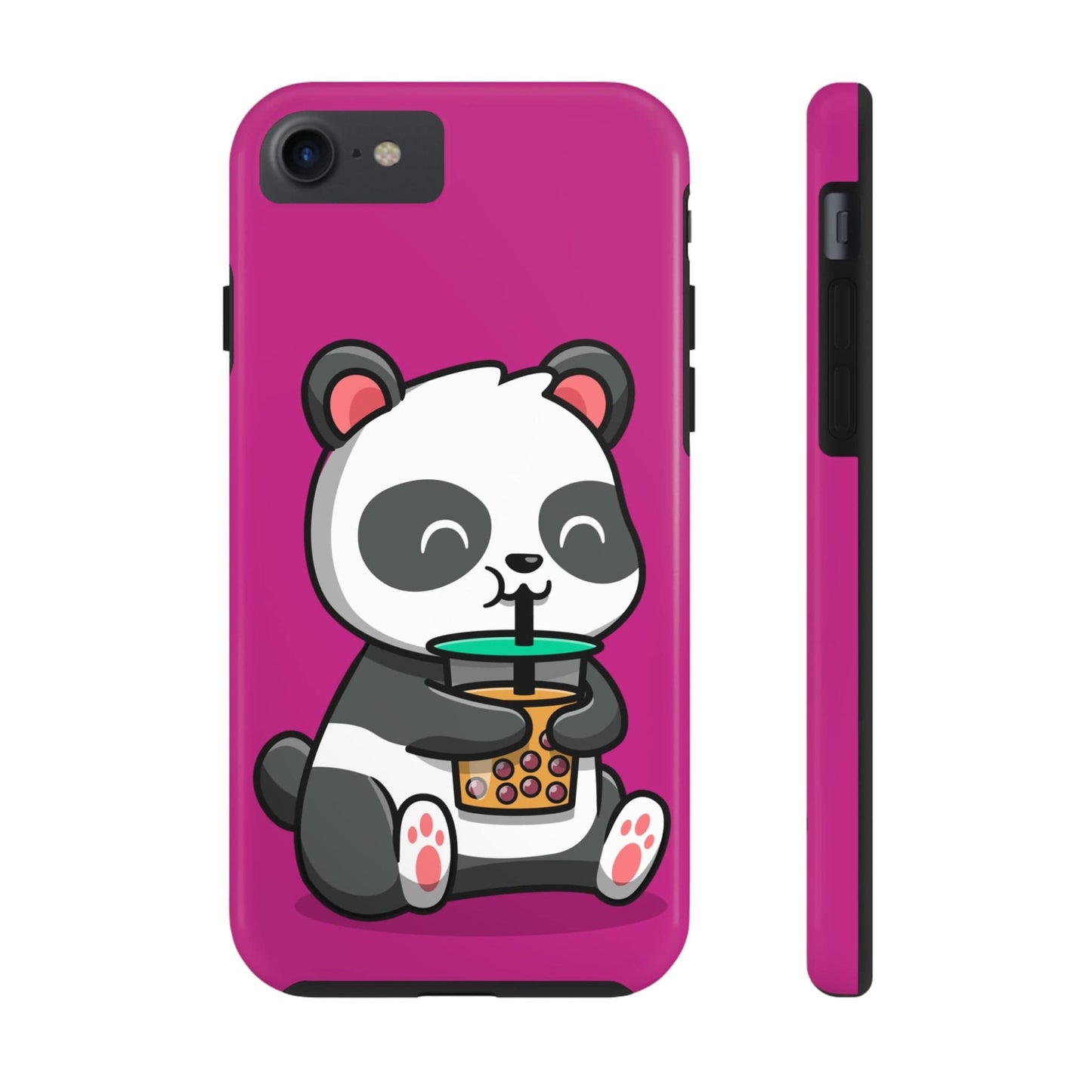 Phone Case iPhone 7, iPhone 8, iPhone SE Panda Drinking Boba | Tough Phone Cases