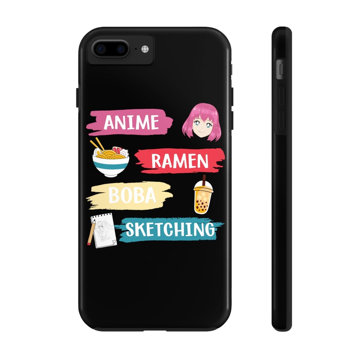 Phone Case iPhone 7 Plus, iPhone 8 Plus Anime Ramen Boba Sketching | Tough Phone Cases