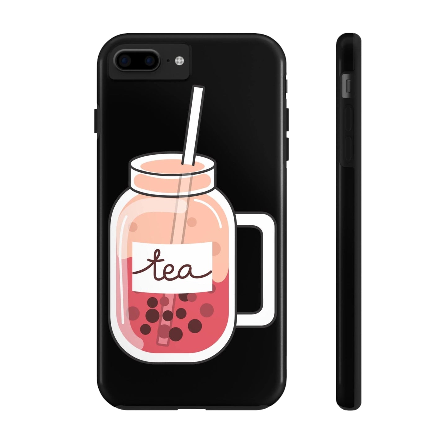 Phone Case iPhone 7 Plus, iPhone 8 Plus Boba Tea - Pink | Mason Jar | Tough Phone Cases