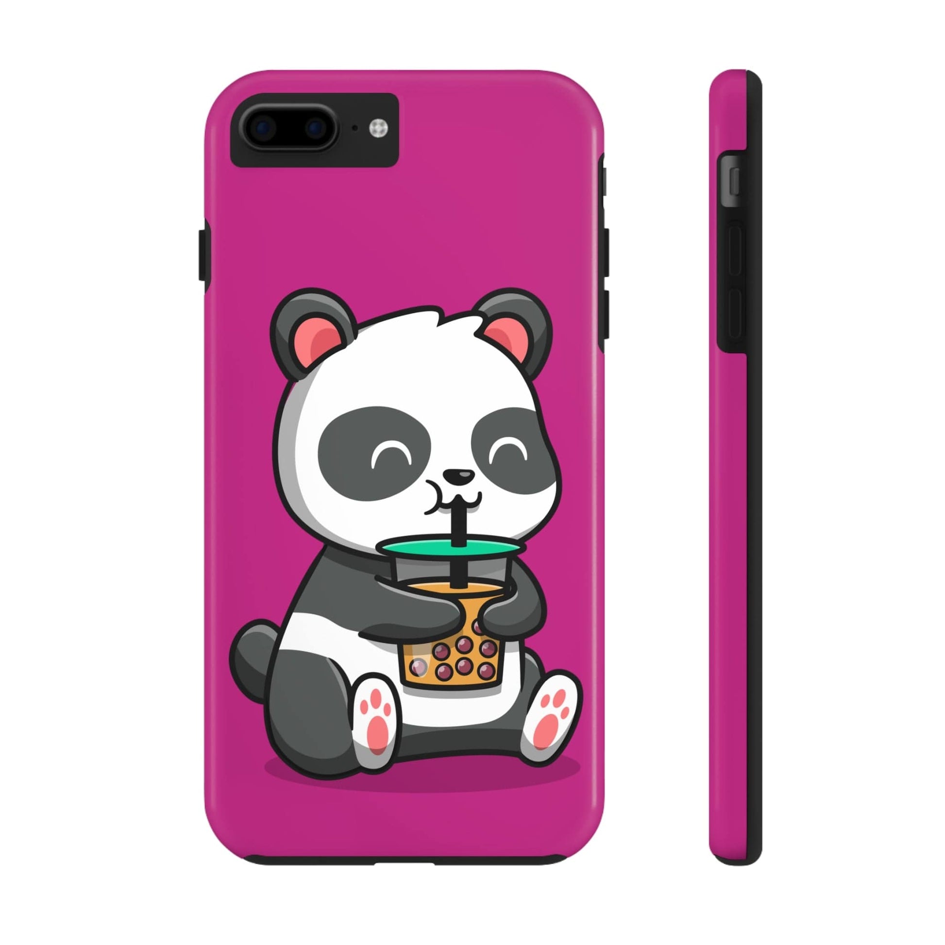 Phone Case iPhone 7 Plus, iPhone 8 Plus Panda Drinking Boba | Tough Phone Cases