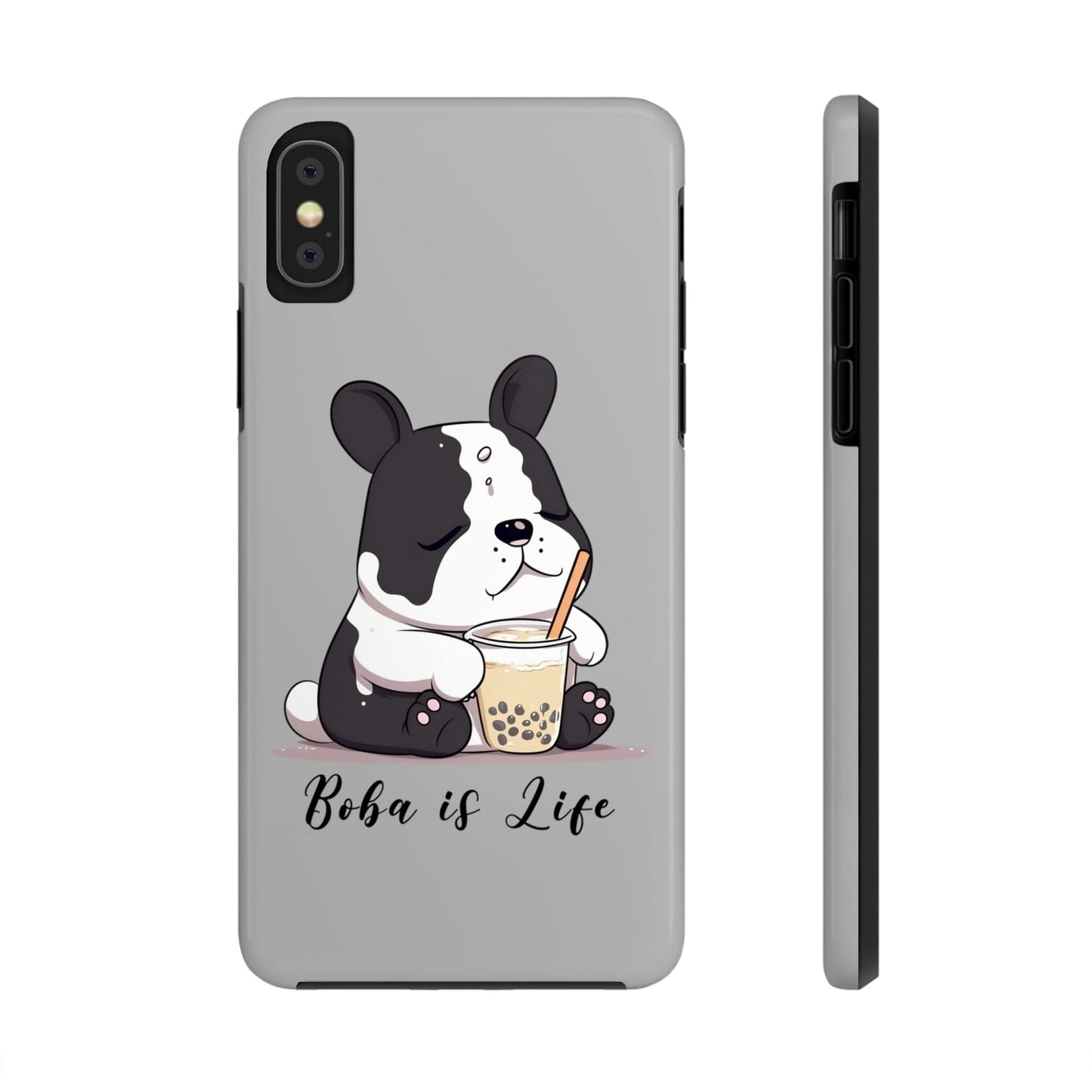 Phone Case iPhone X Boba is Life | Dog Drinking Boba | Tough Phone Cases