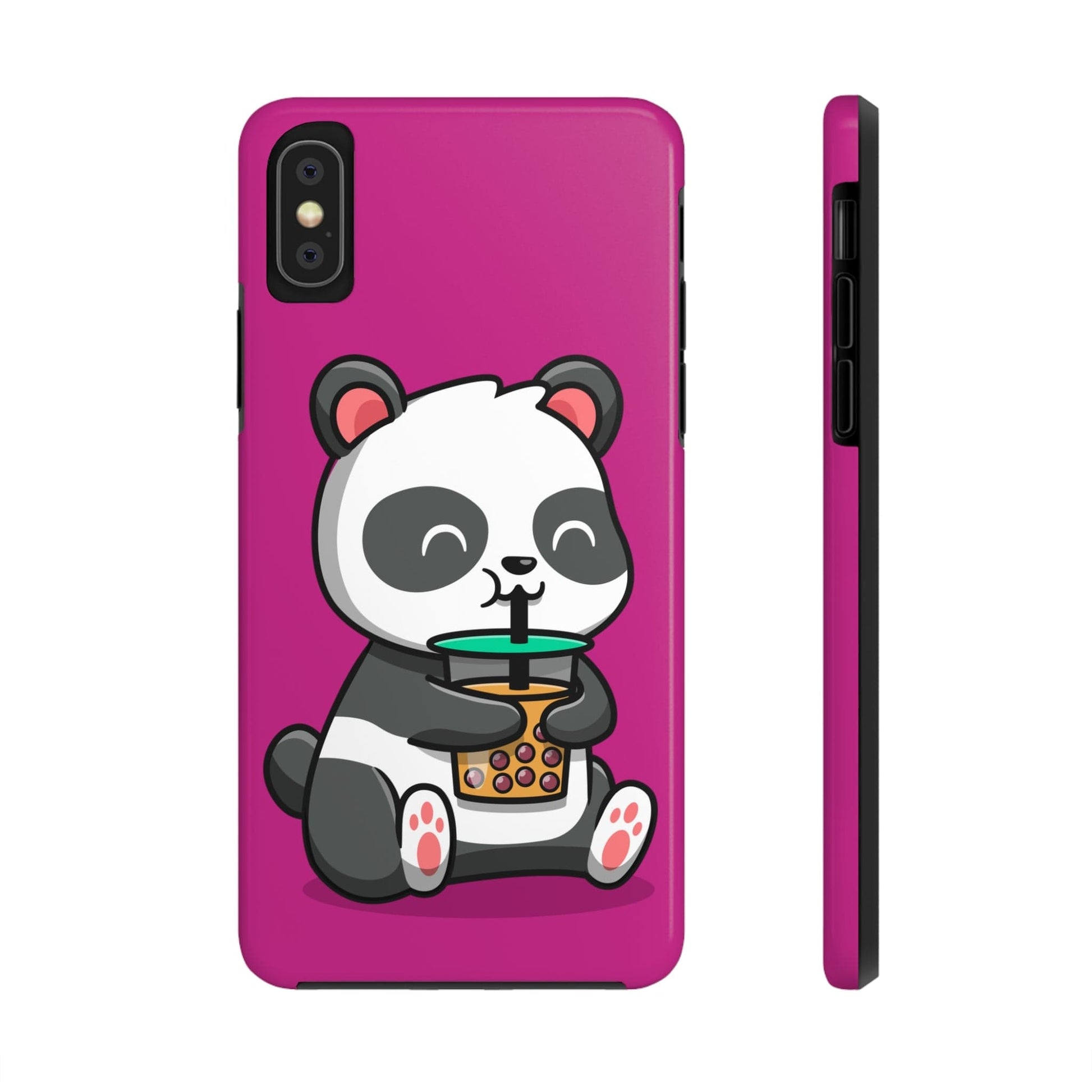 Phone Case iPhone X Panda Drinking Boba | Tough Phone Cases