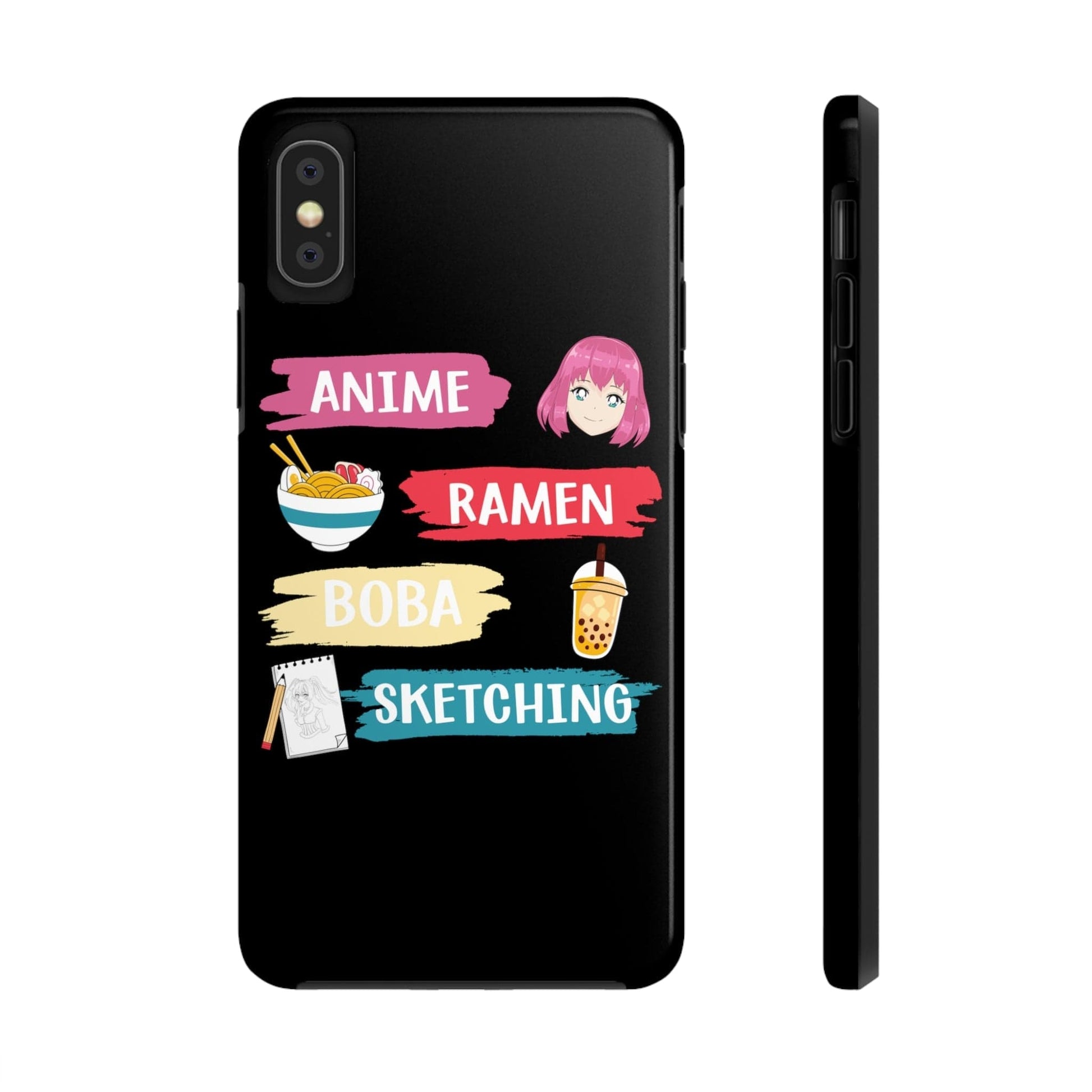 Phone Case iPhone XS Anime Ramen Boba Sketching | Tough Phone Cases