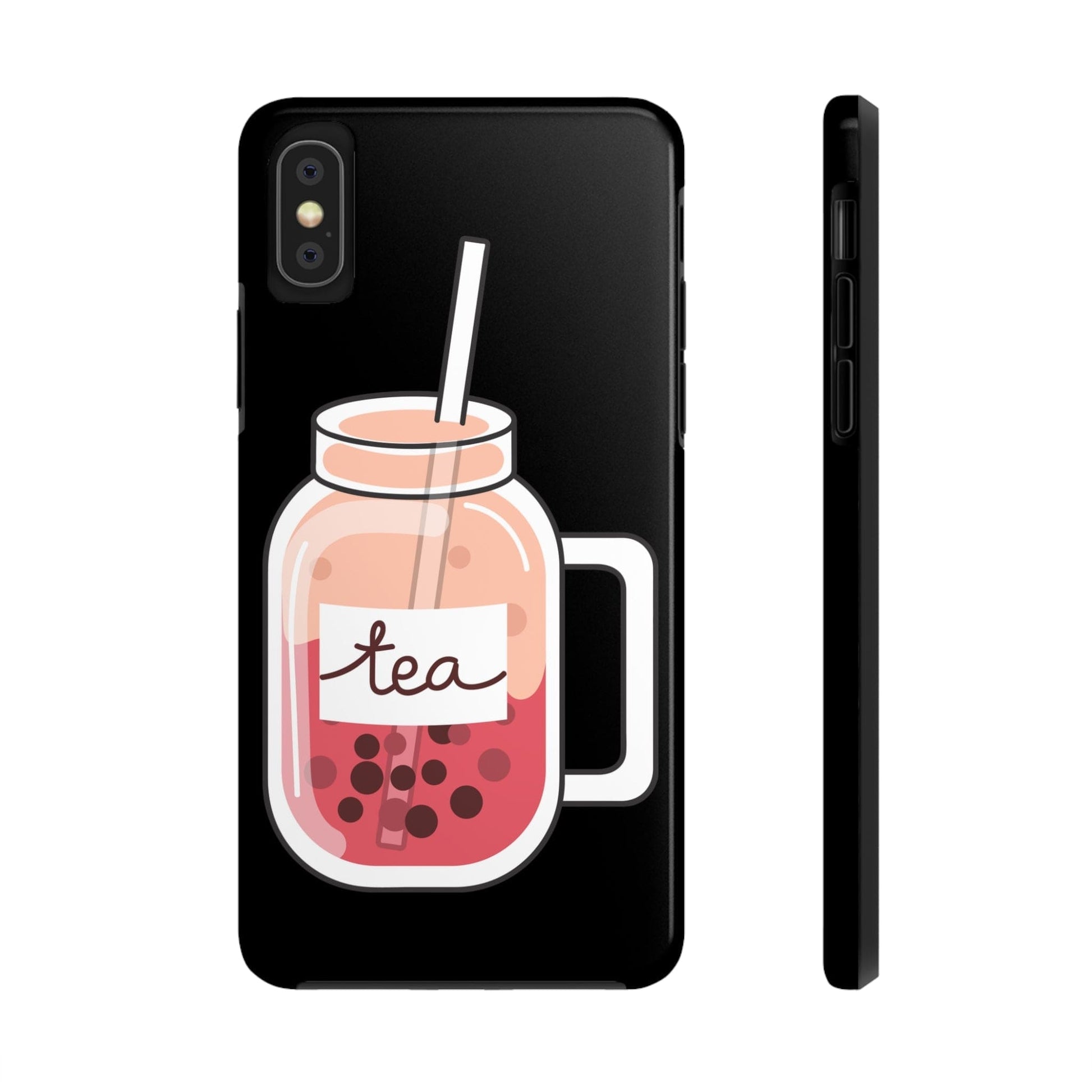 Phone Case iPhone XS Boba Tea - Pink | Mason Jar | Tough Phone Cases