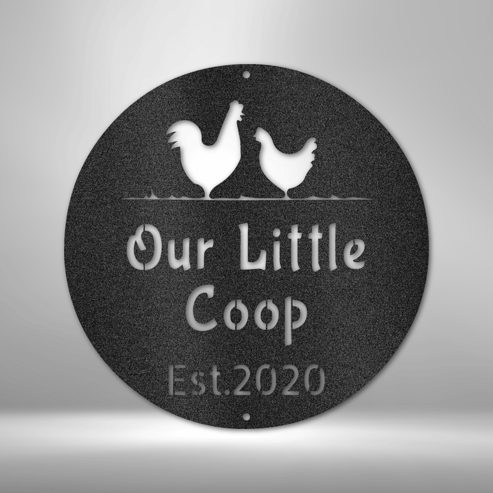 Steel Sign Black / 12" Chicken Coop | Customizable Steel Sign