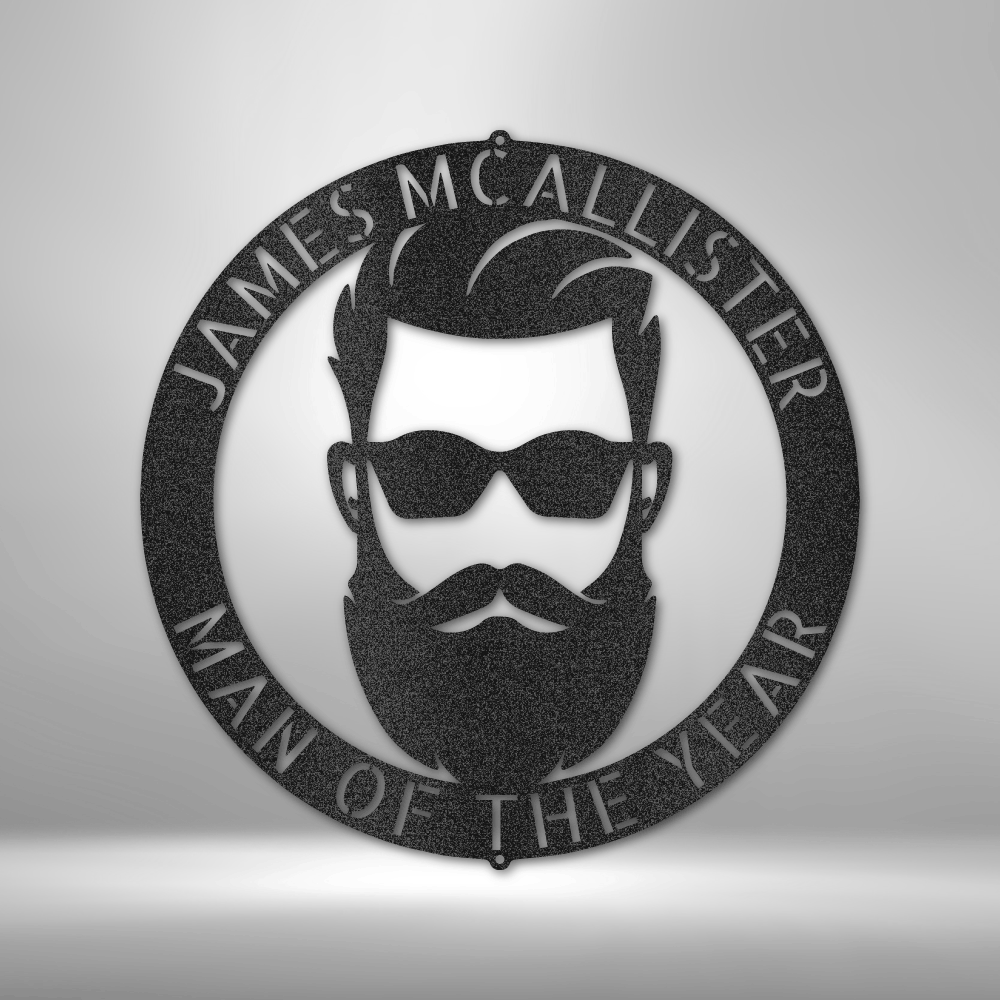 Steel Sign Black / 12" Manly Decor | Customizable Steel Sign