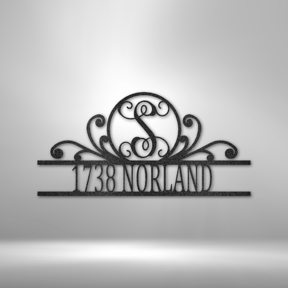 Steel Sign Black / 12" Scroll Family Monogram | Customizable Steel Sign