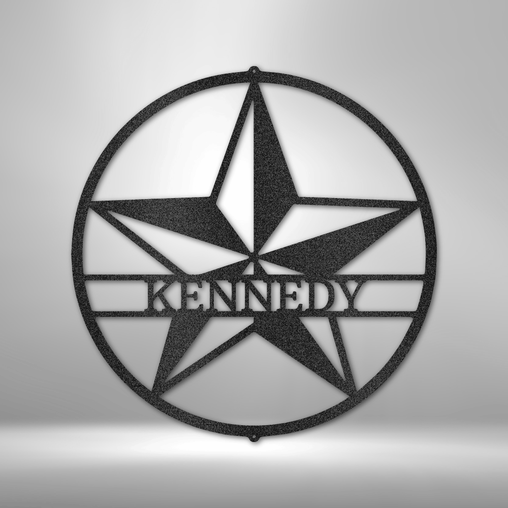 Steel Sign Black / 12" Star Decor | Customizable Steel Sign