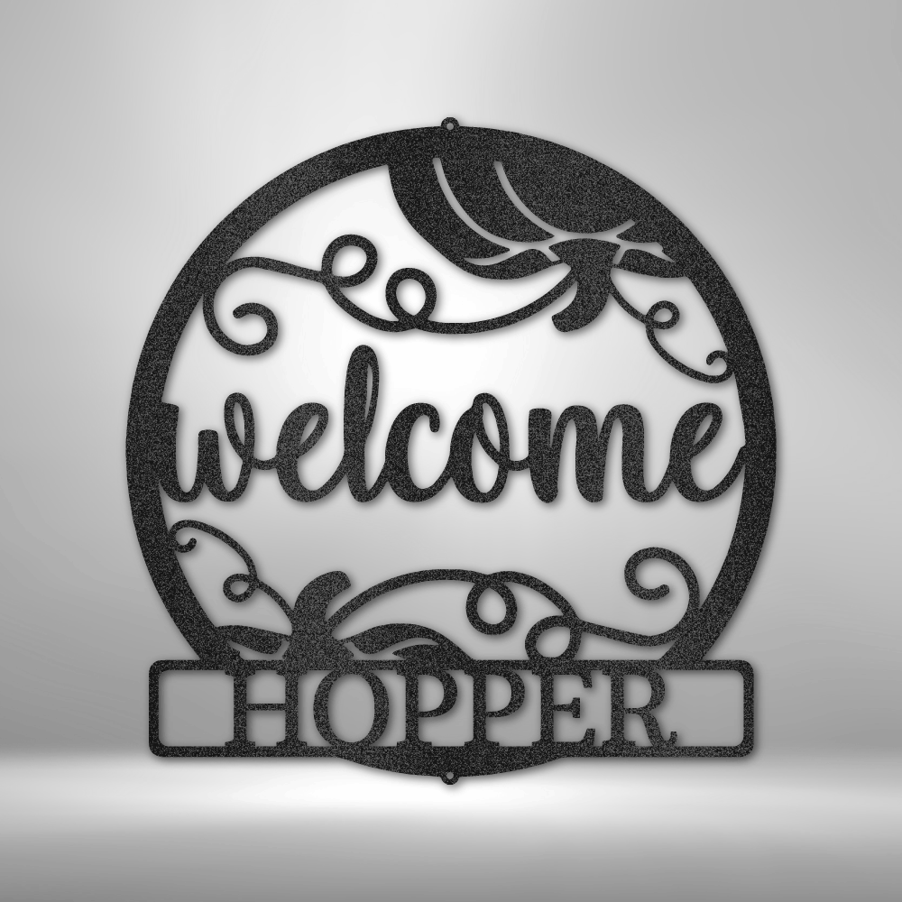 Steel Sign Black / 12" Welcome Fall | Customizable Steel Sign