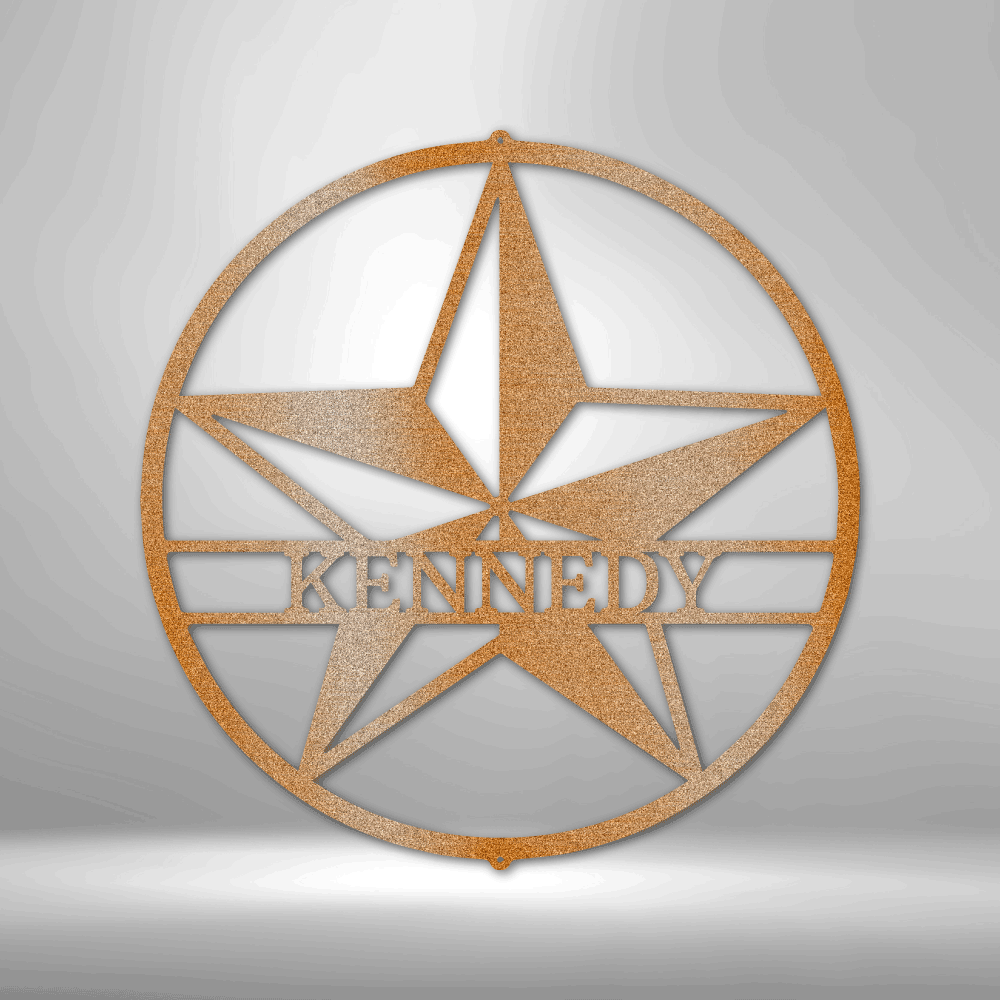 Steel Sign Copper / 12" Star Decor | Customizable Steel Sign