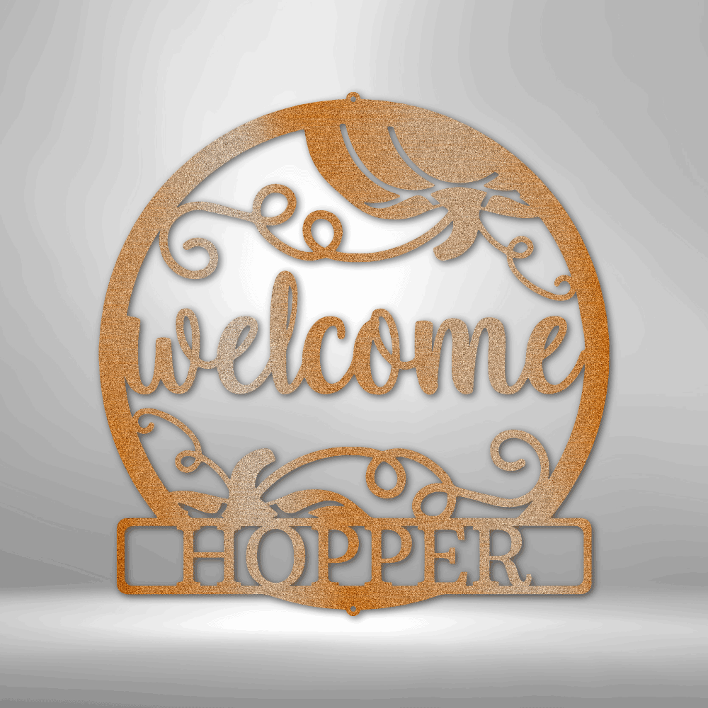 Steel Sign Copper / 12" Welcome Fall | Customizable Steel Sign